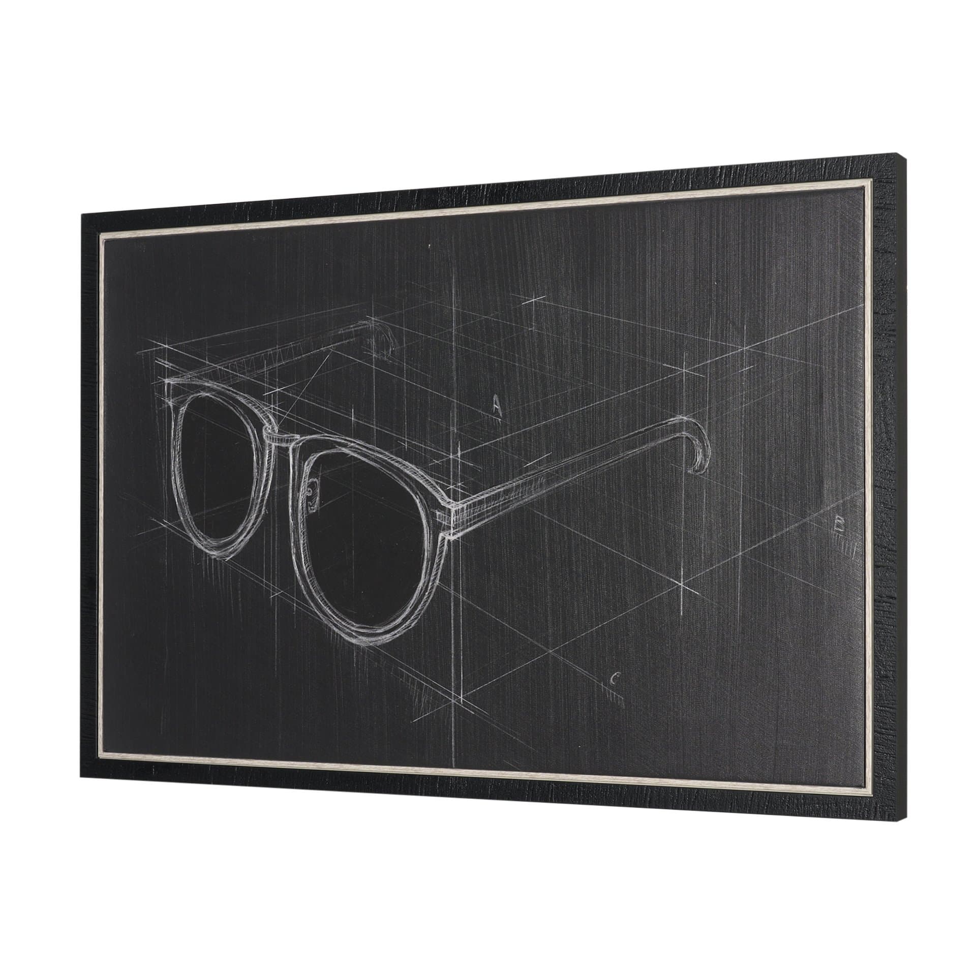 Glasses II by Dayna Matthews a Hand Embellished Textured Framed Canvas — product photograph