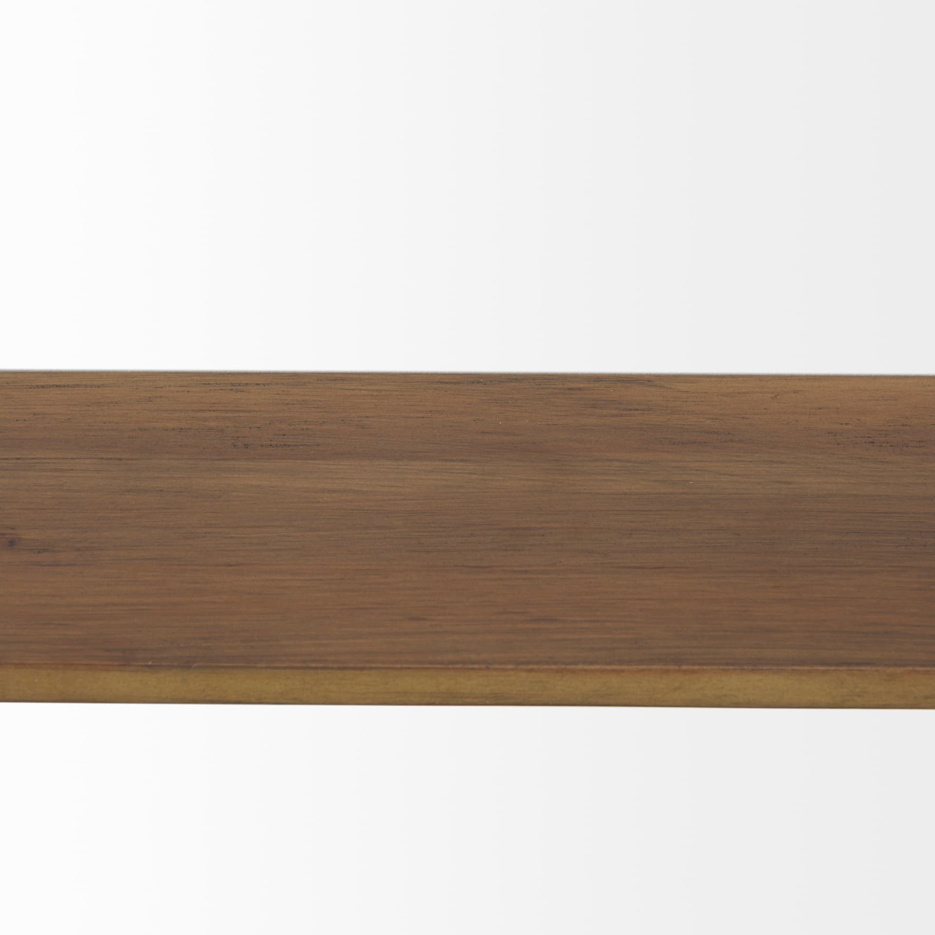 Cora 24.0L x 3.9W x 40.0H Black Metal Frame W/ Brown Wooden Shelf Arched Wall Mirror — product photograph