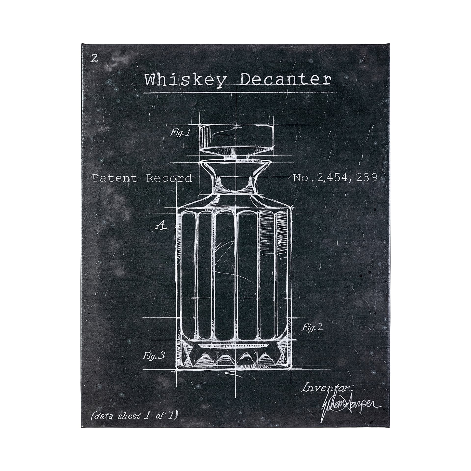 Barware Blueprint VII by Mercana Studio a Hand Embellished Textured Canvas — product photograph