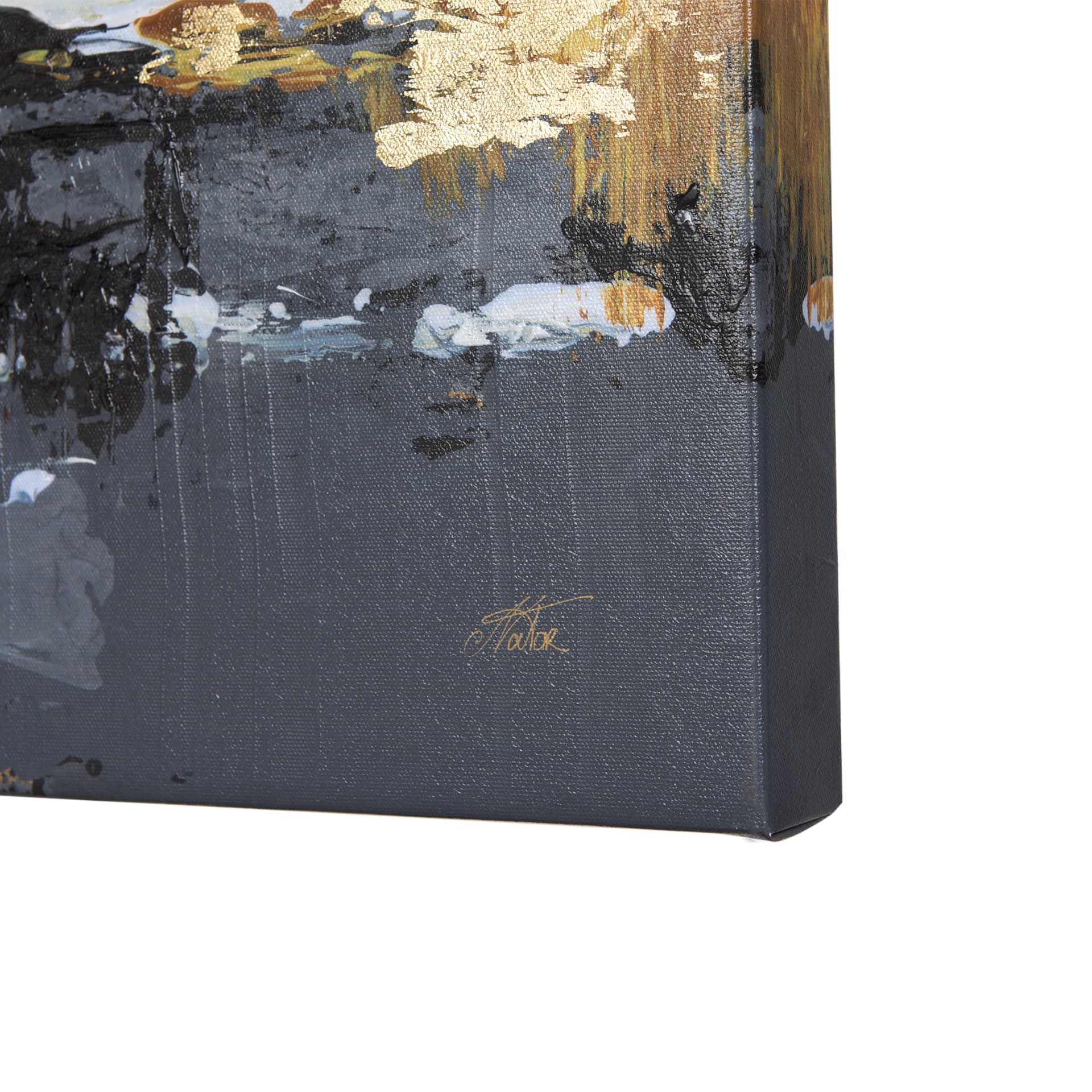 Silver and gold inspiration III by Mercana Studio a Hand Embellished Textured Canvas — product photograph