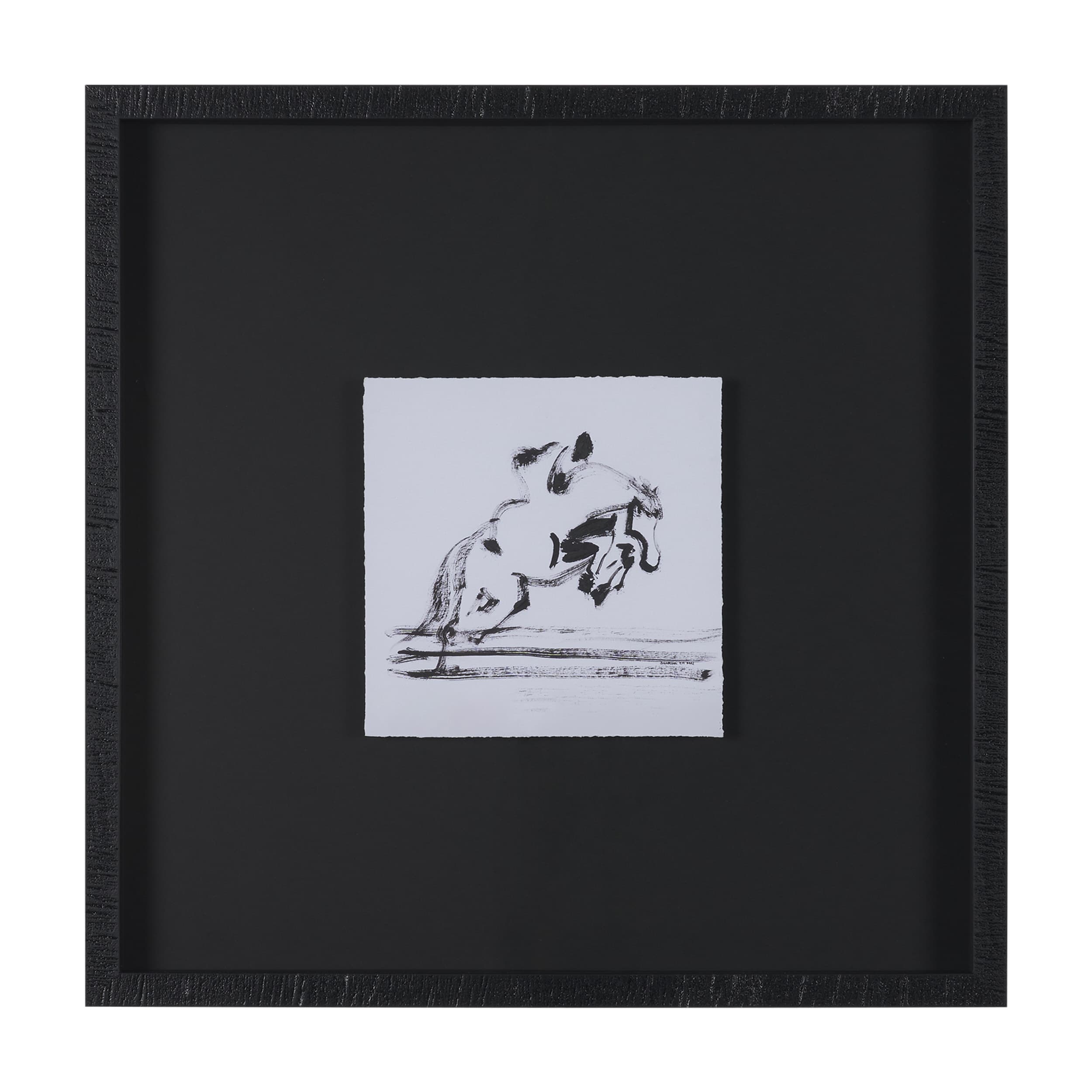 Galloping Gracefully by Santhosh ch Hand-Embellished Framed Artwork Matted under Glass — product photograph