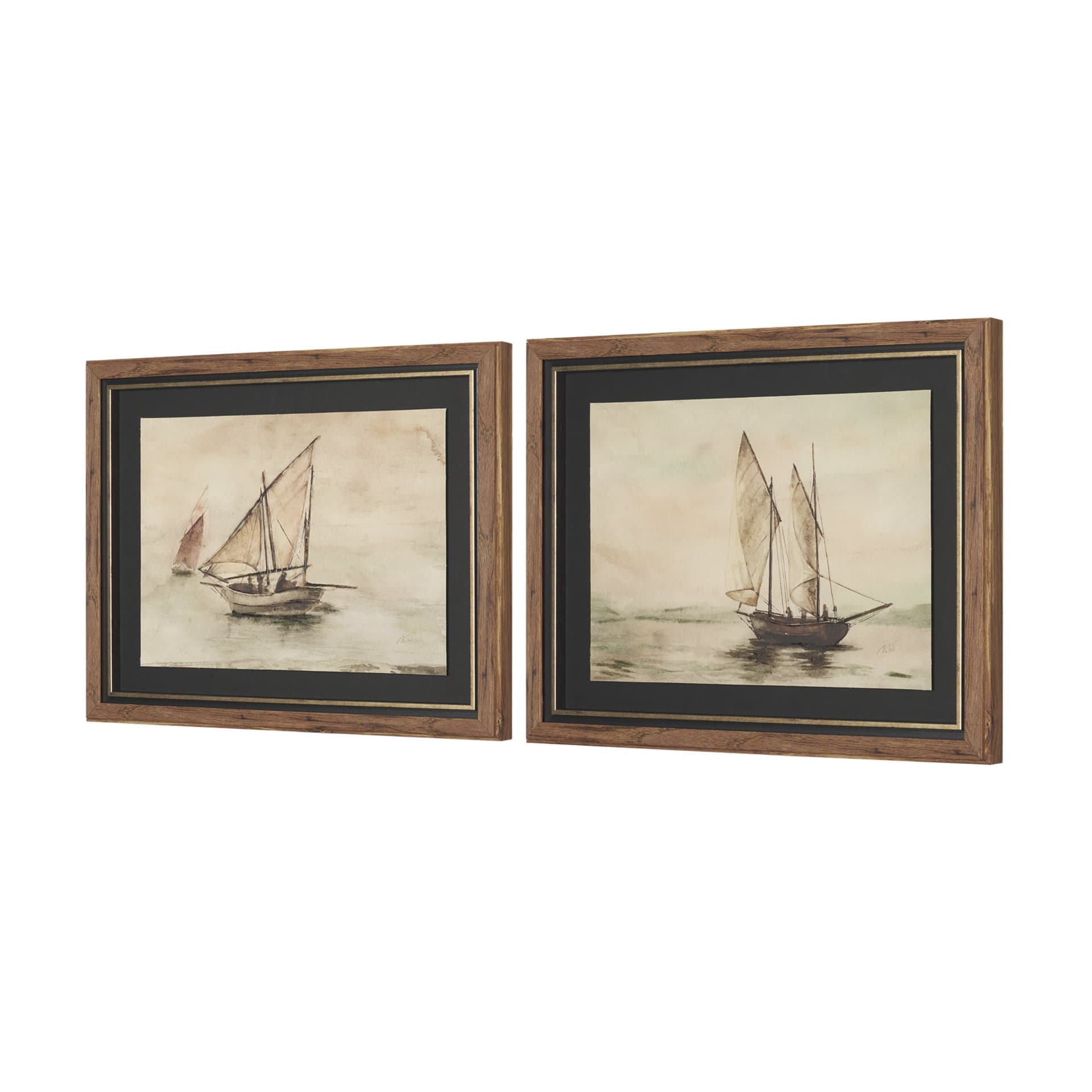 Timeless Voyage (Set of 2) by Mercana Studio Hand Embelished Framed Artwork Matted under Glass — product photograph