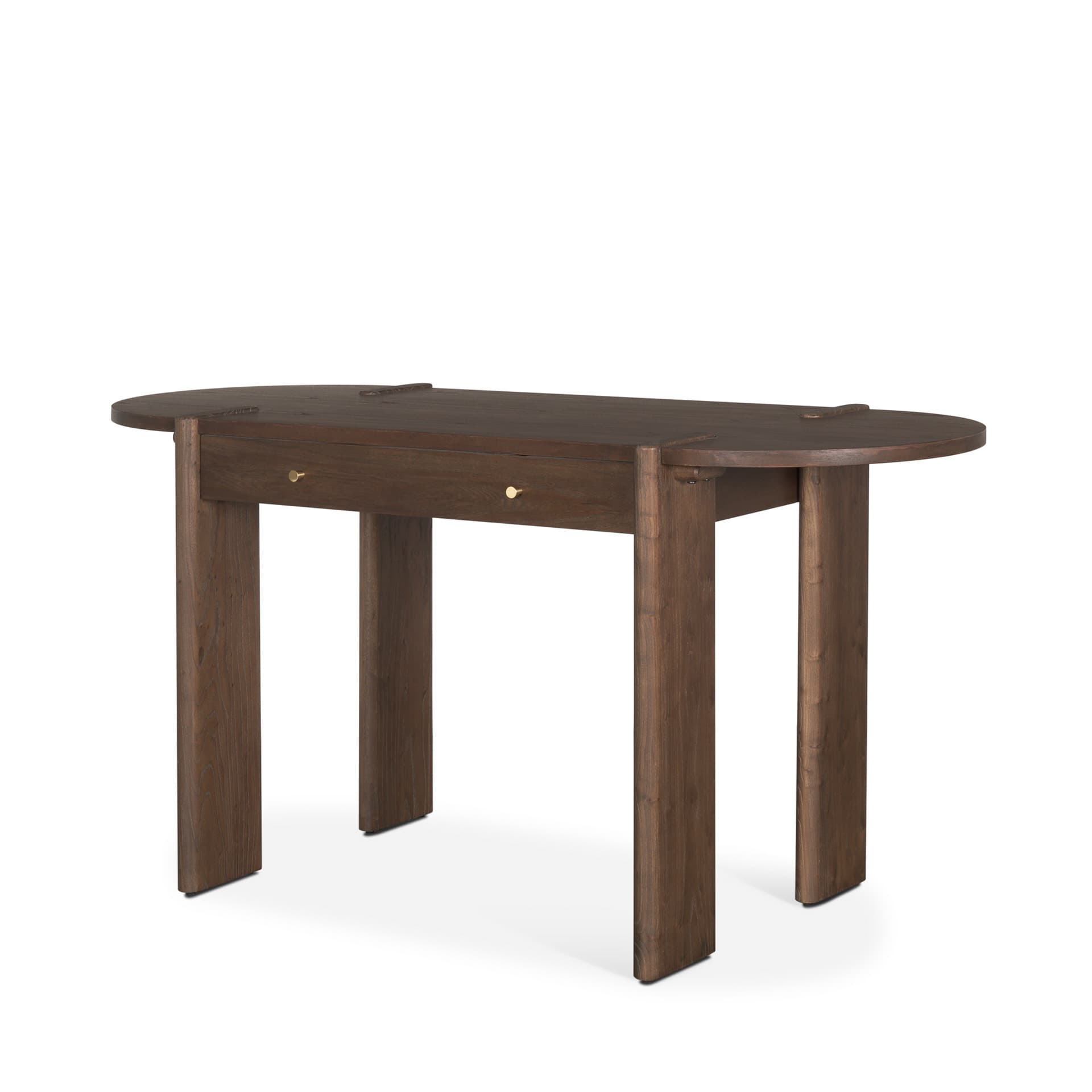 Sohan Dark Brown Elm Wood Oblong Desk — product photograph