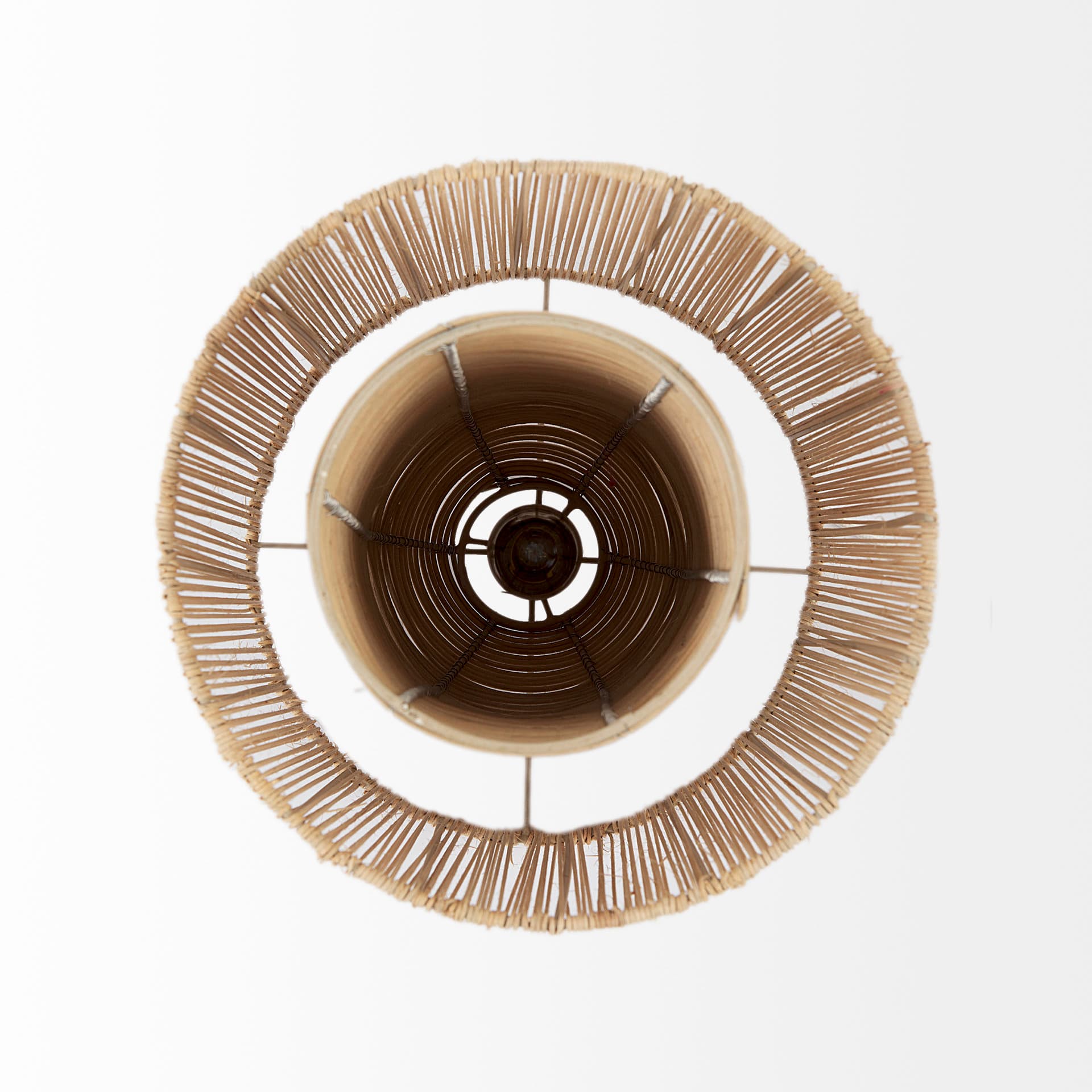 Aviario 14.2 L x 14.2 W x 14.2 H Natural Cane Cylindrical Pendant Light — product photograph