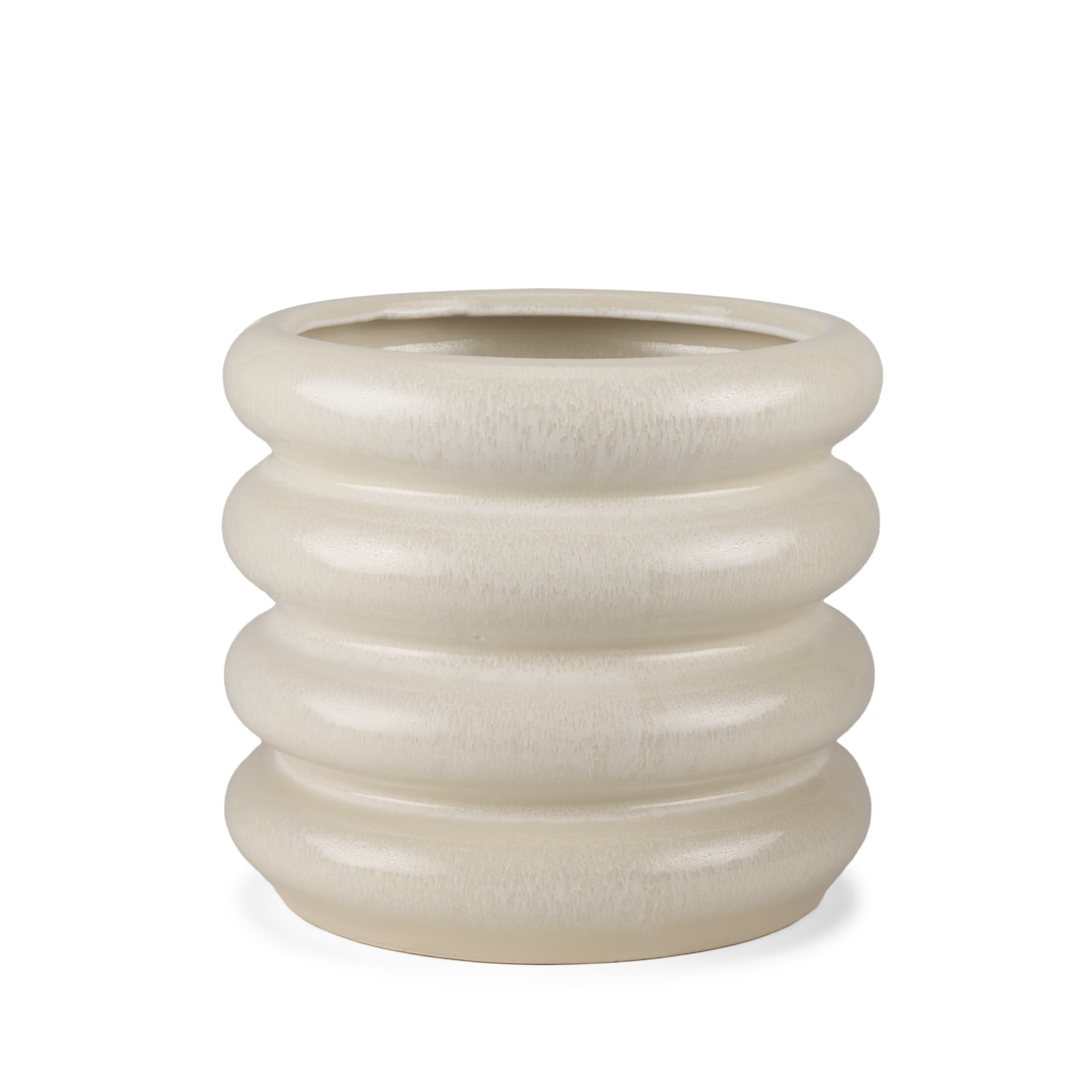 Twyla Short Cream Glazed Floor Vase — product photograph
