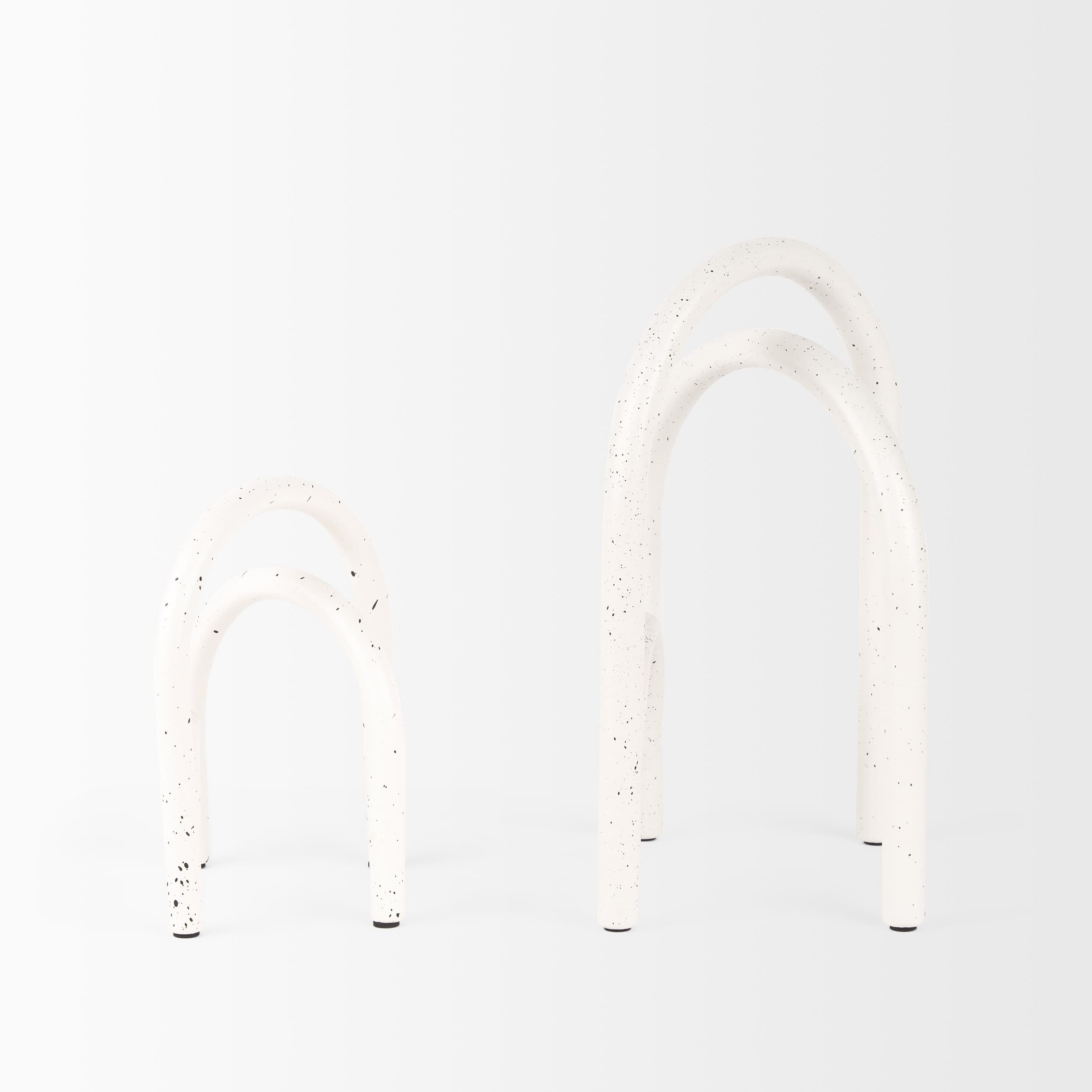 Springe White & Gray Speckled Arch Decorative Object (Set of 2) — product photograph