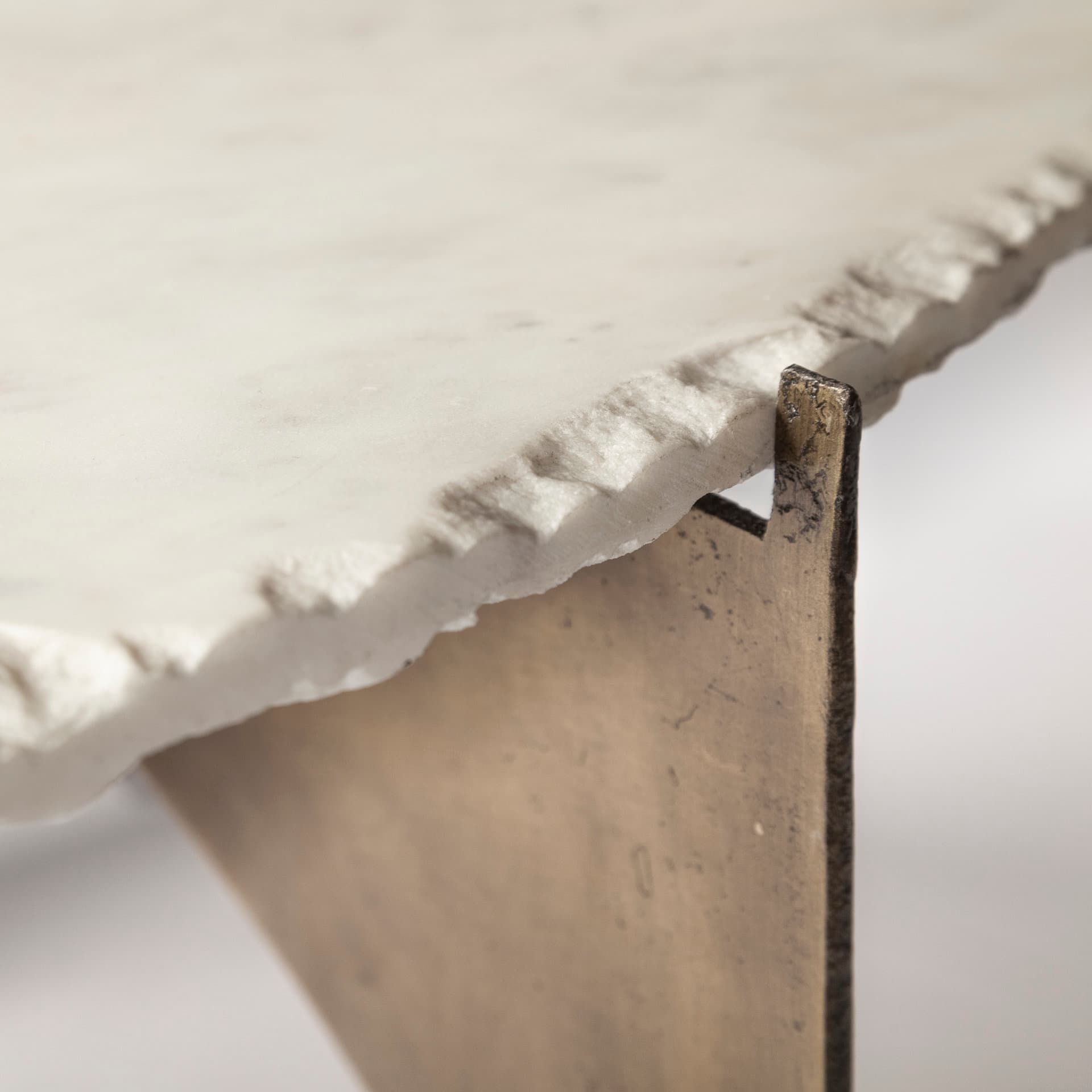 Reinhold 49" Round White Marble Top Gold Metal Base Coffee Table — product photograph