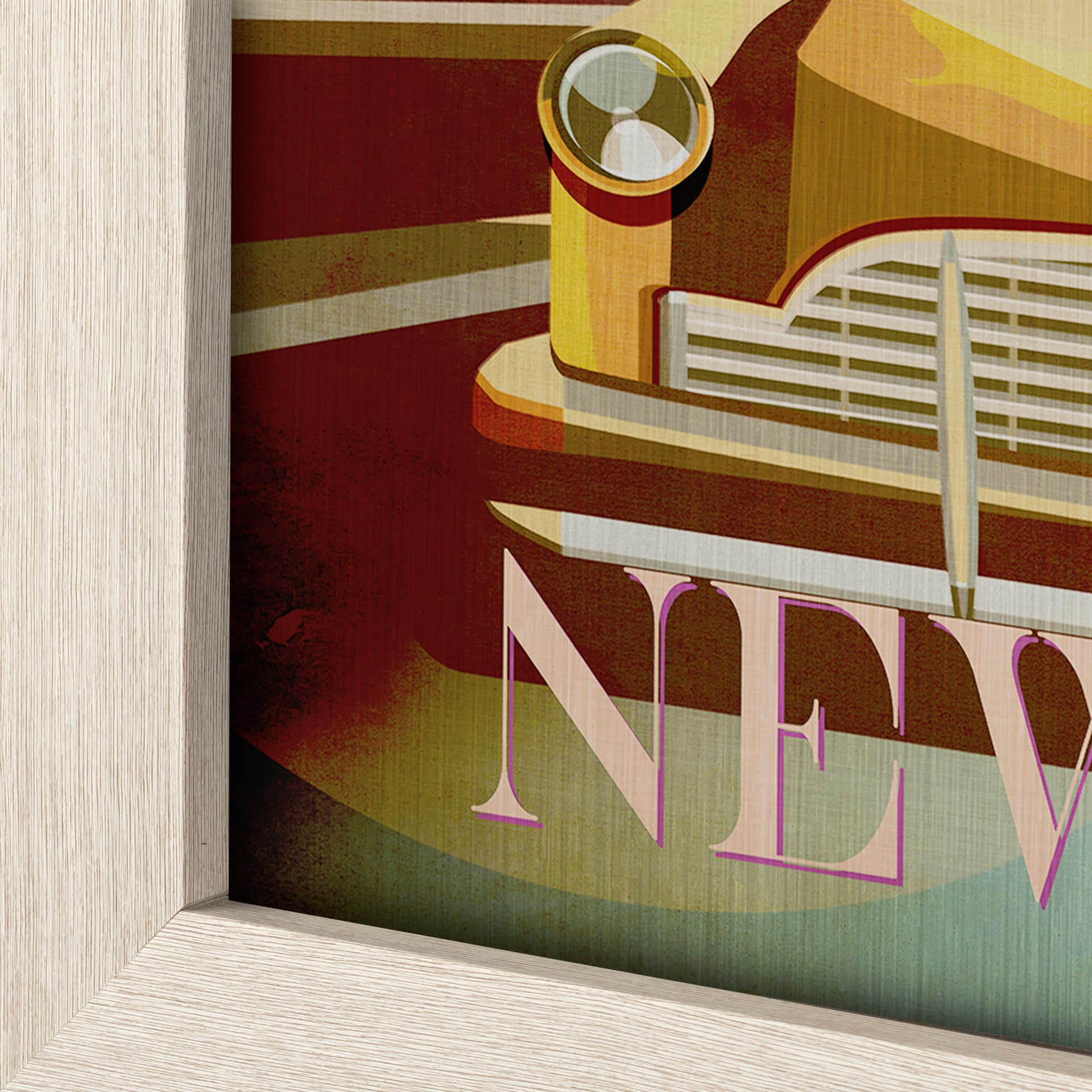 New York Go USA (L) by Mercana Studio a Hand Embellished Decograph Framed Art Print — product photograph