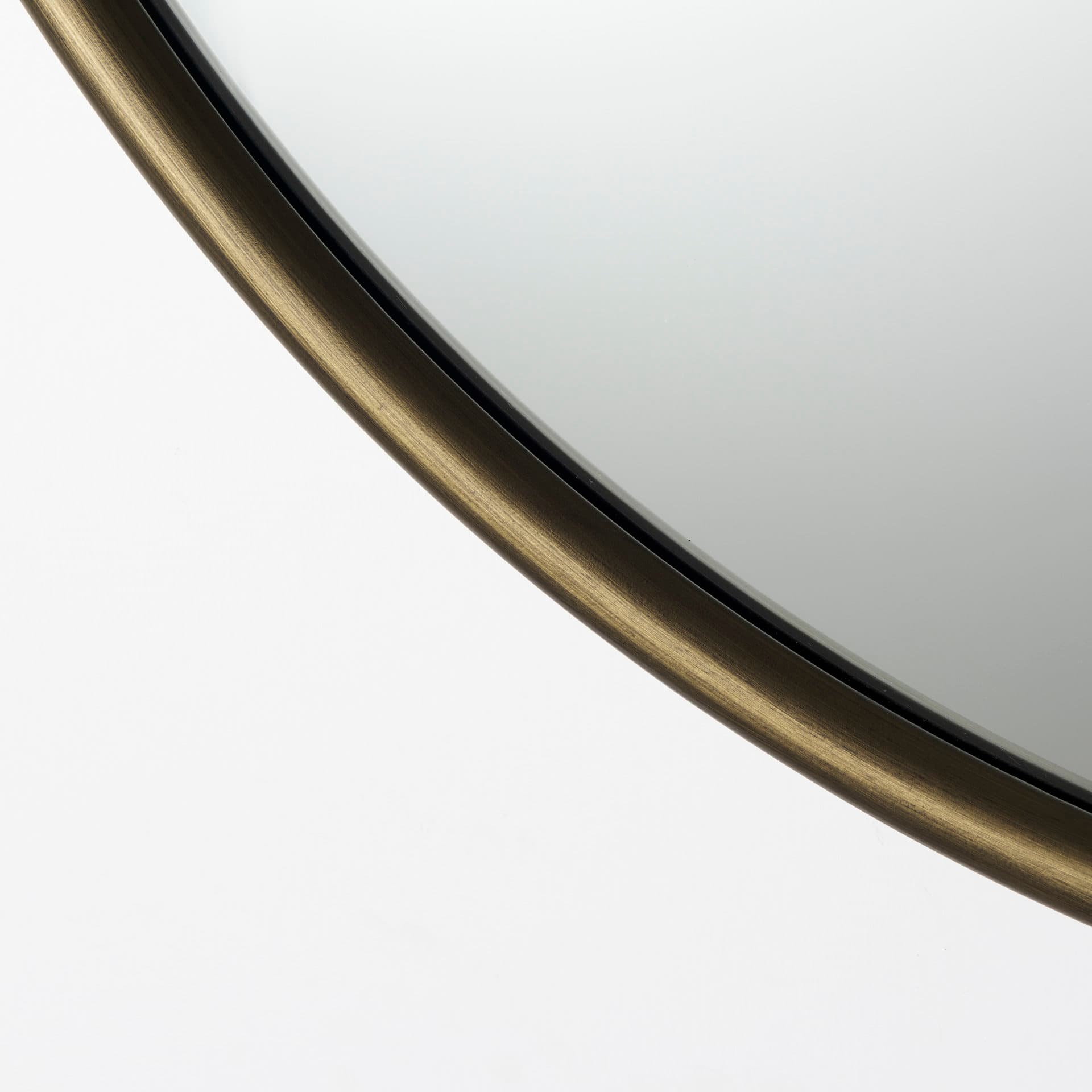 Piper 35.8L x 1.0W x 35.8H Small Gold Metal Round Wall Mirror — product photograph