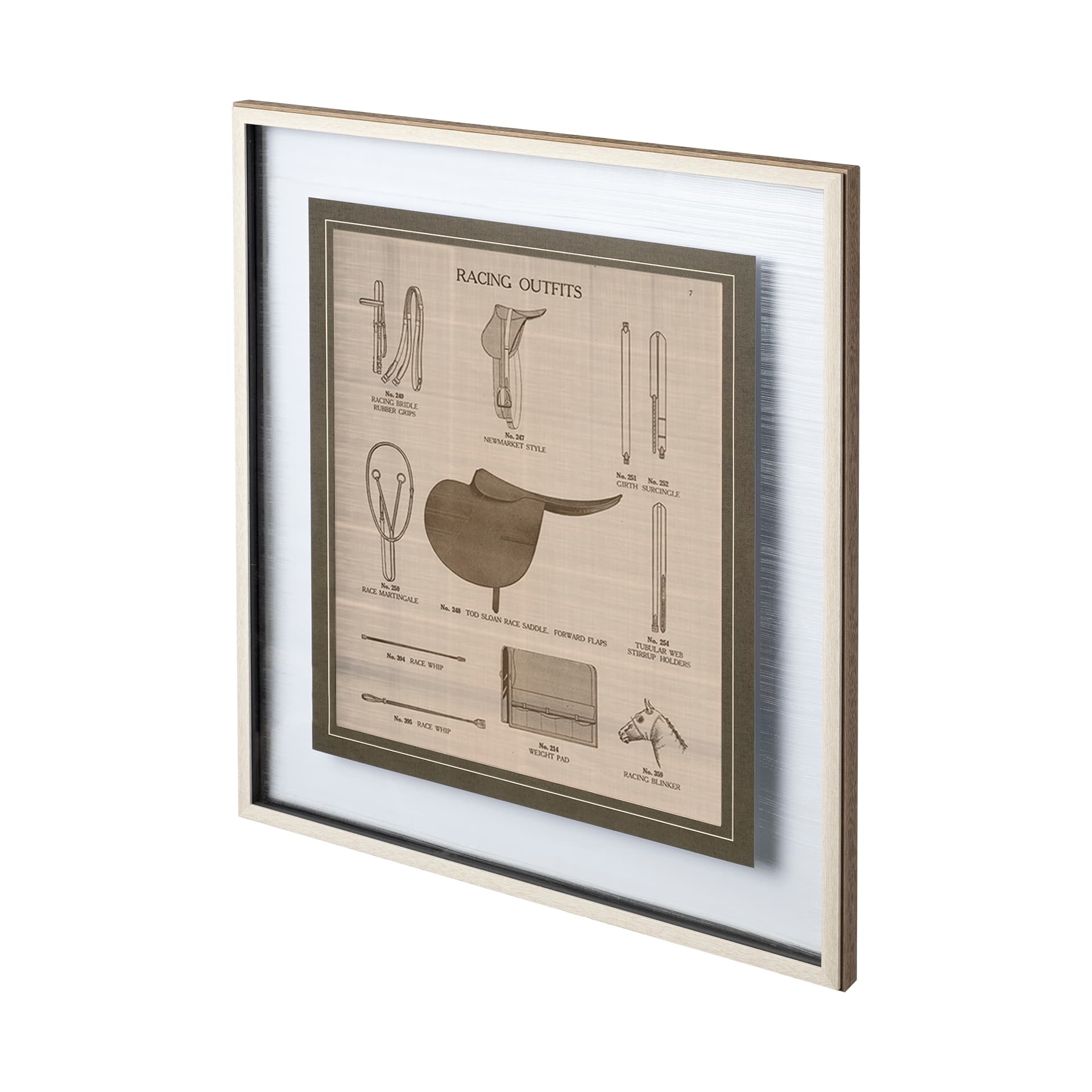 Equine Riding Gear III v2 by Mercana Studio Hand Embellished Framed Art Print Matted under Glass — product photograph