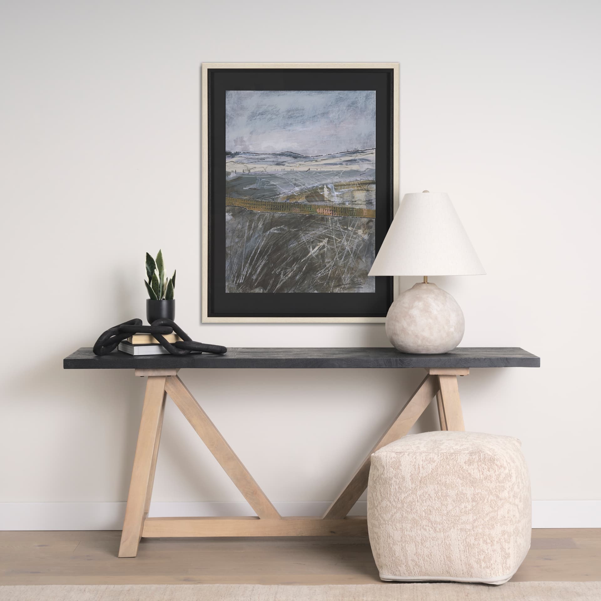 Mesmerized View I by Mercana Studio a Hand Embellished Framed Art Print Matted under Glass — in a styled room