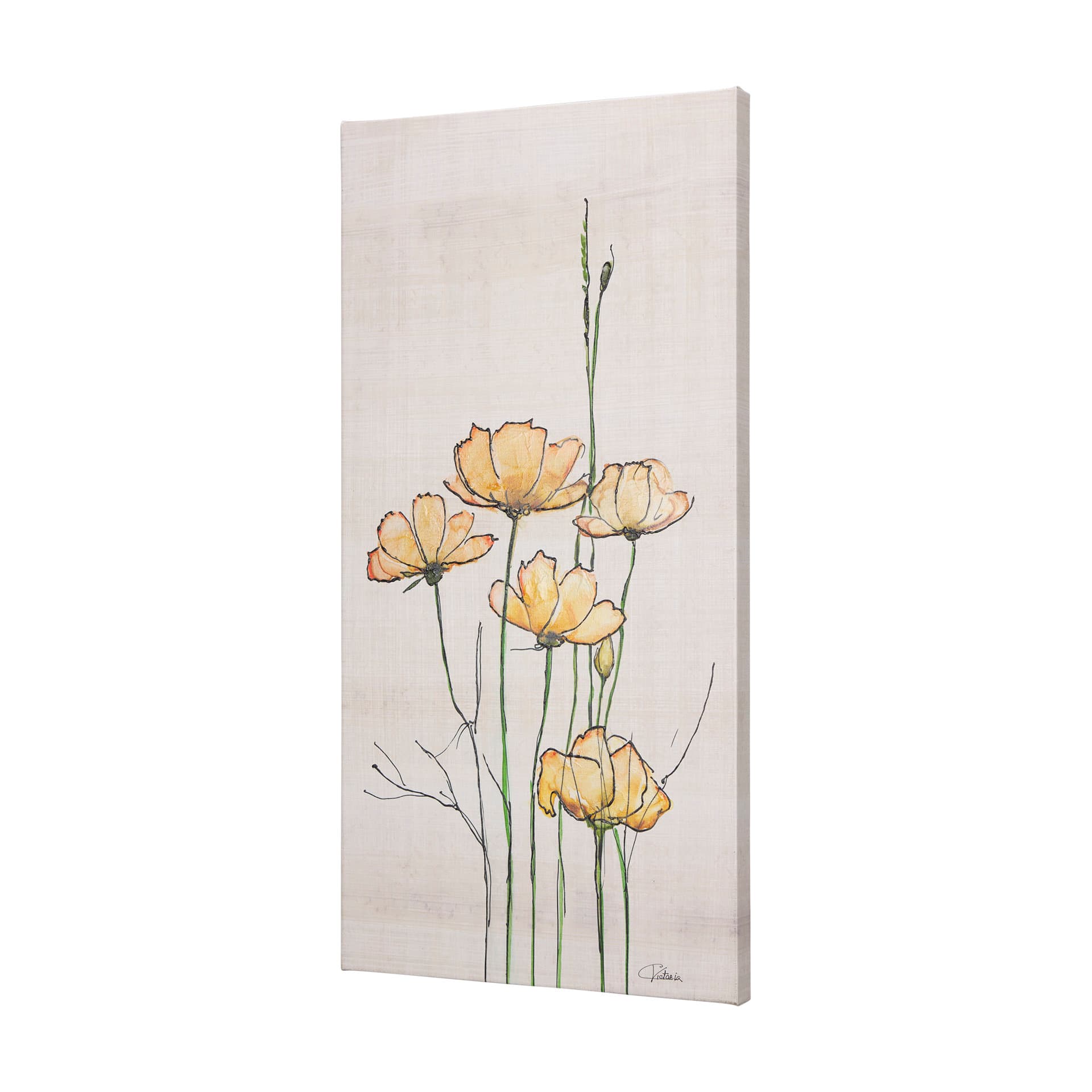 Meadow flowers III by Mercana Studio a Hand Embellished Textured Canvas — product photograph