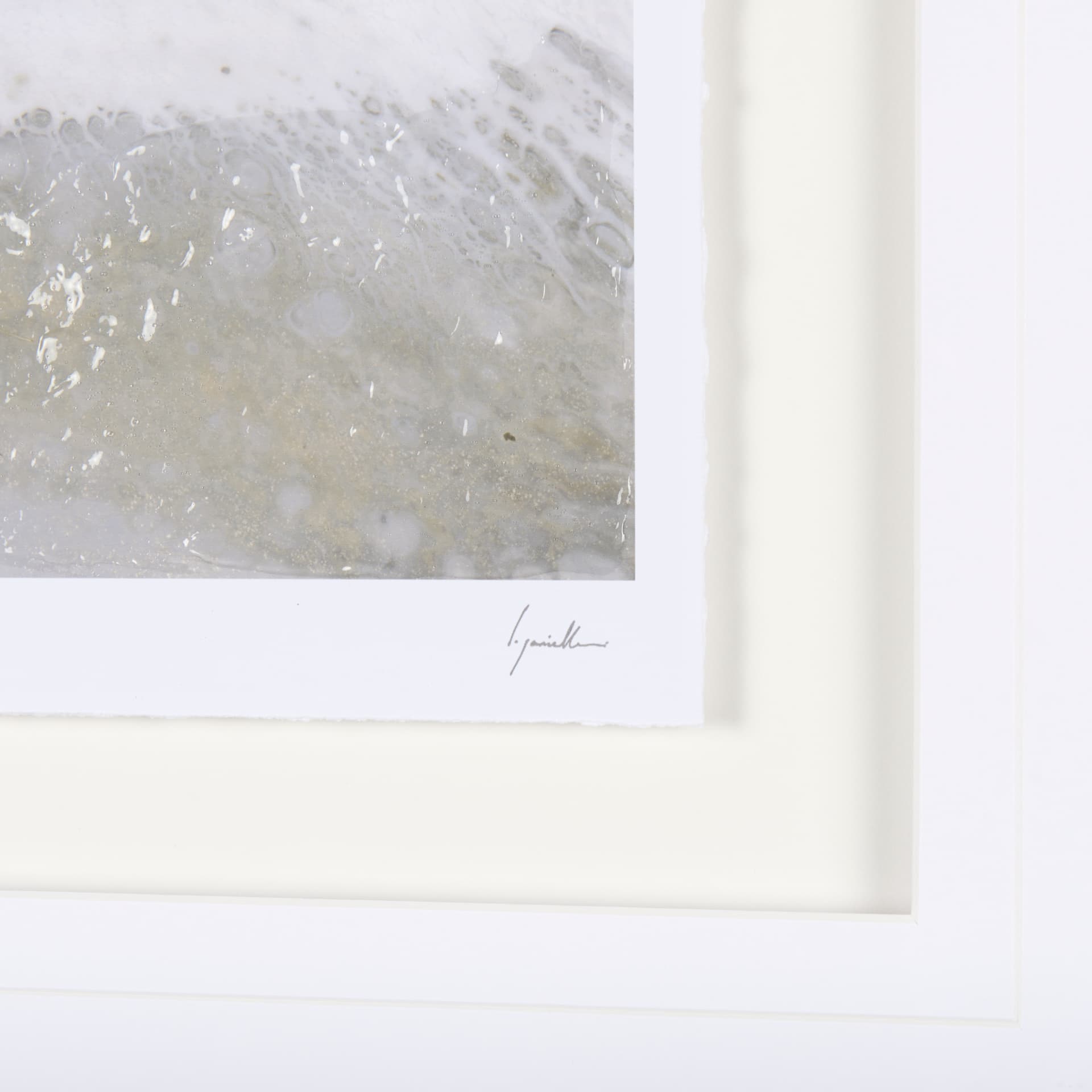 Sandy Waves III by Mercana Studio a Hand Embellished Textured Framed Art Print Matted under Glass — product photograph