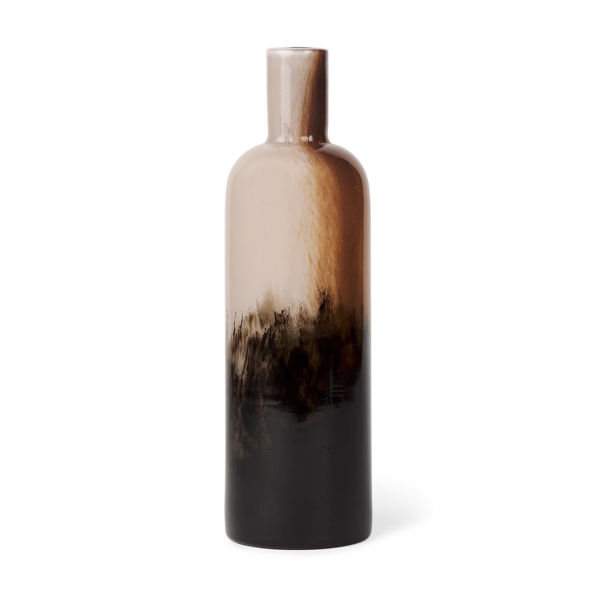 Marans Tall Amber Multi-Color Glass Vase — product photograph