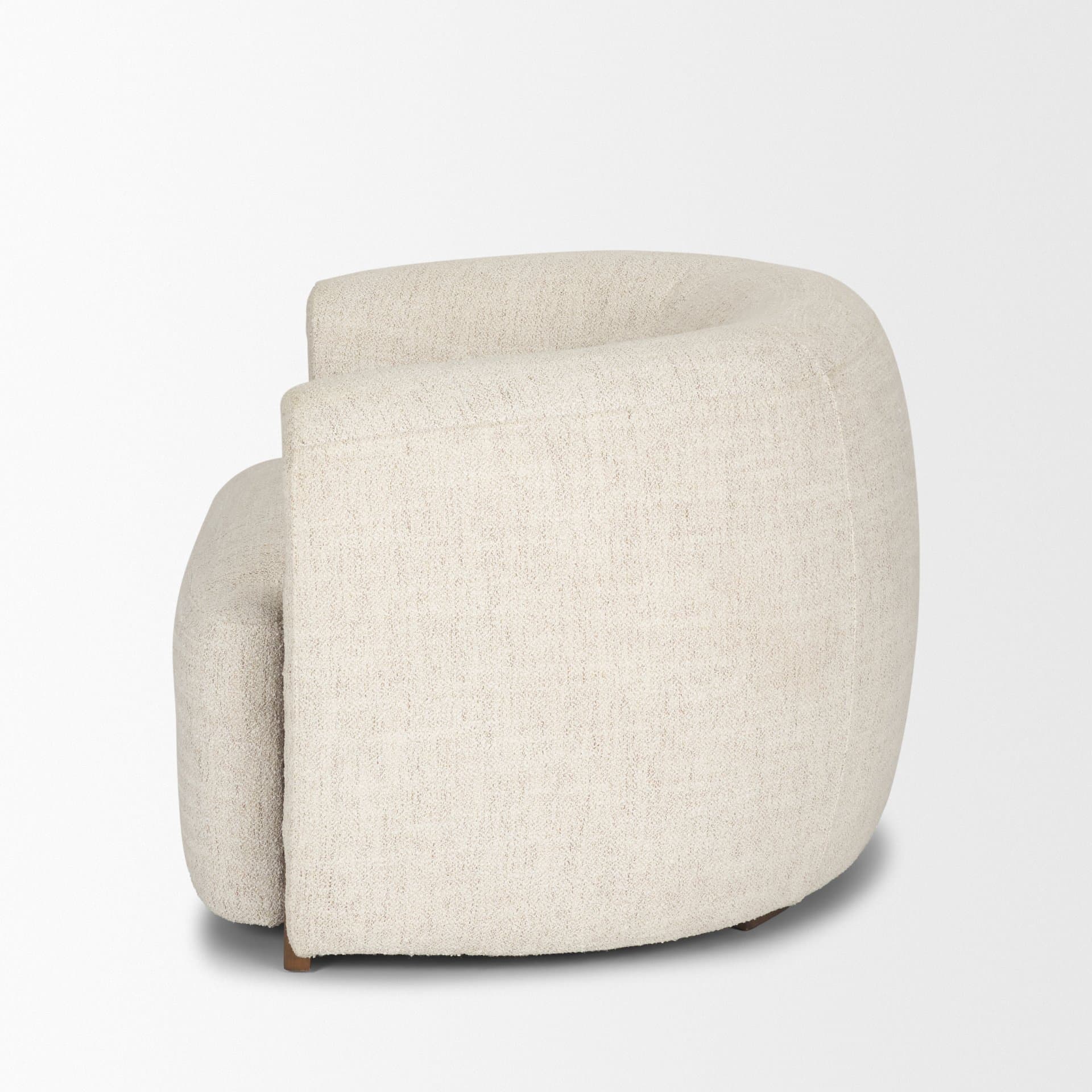 Kornelia Soft Oatmeal Fabric Barrel Accent Chair — product photograph