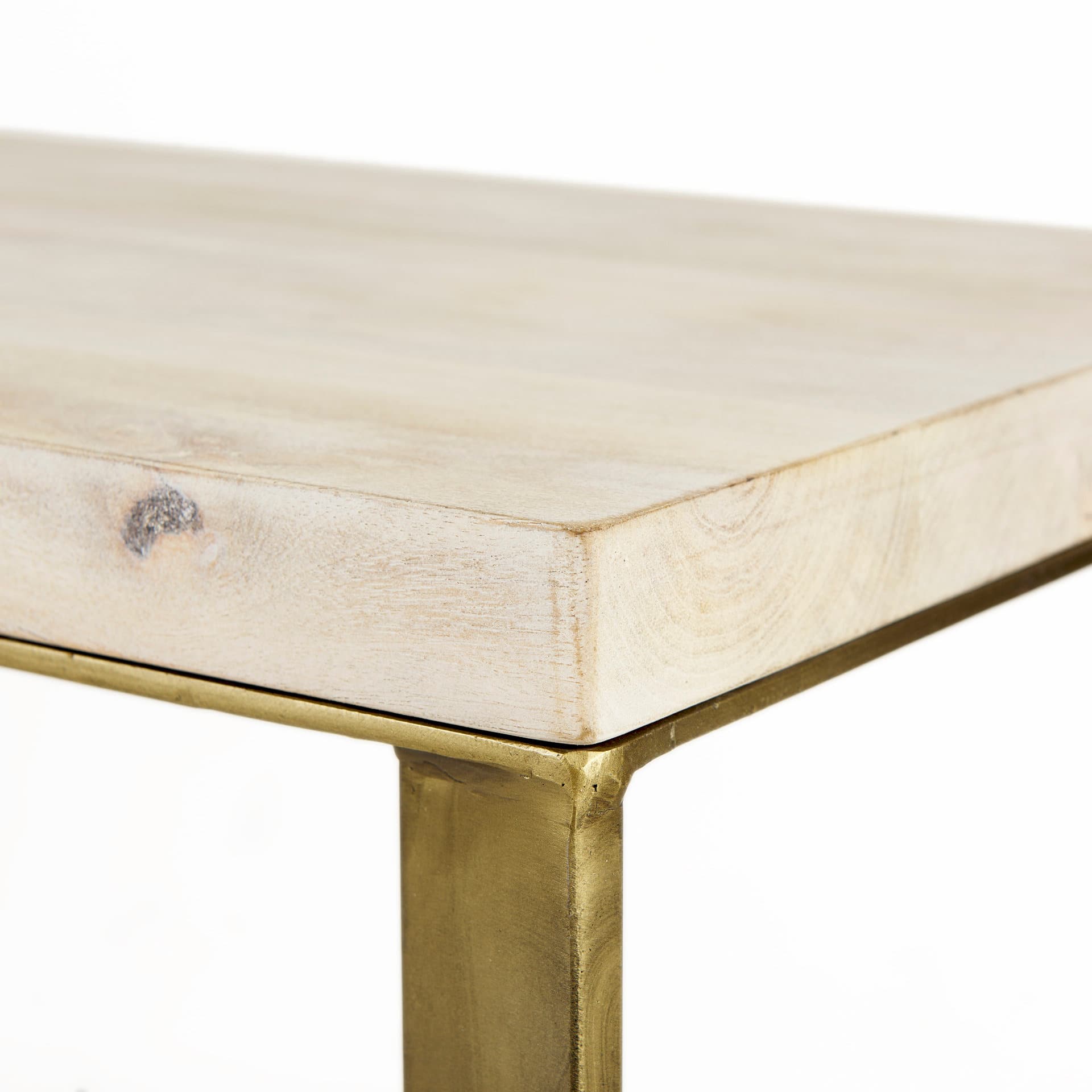 Faye 50L x 15W x 30H Beige Finished Wood W/Gold Metal Base Console Table — product photograph