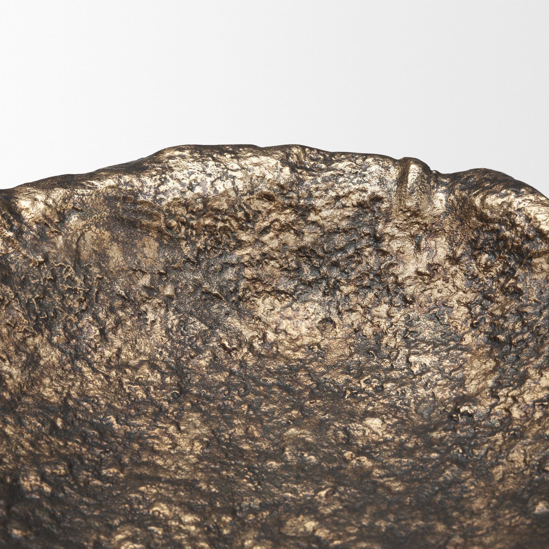 Verdant Small Antiqued Brass Metal Decorative Centerpiece Bowl — product photograph