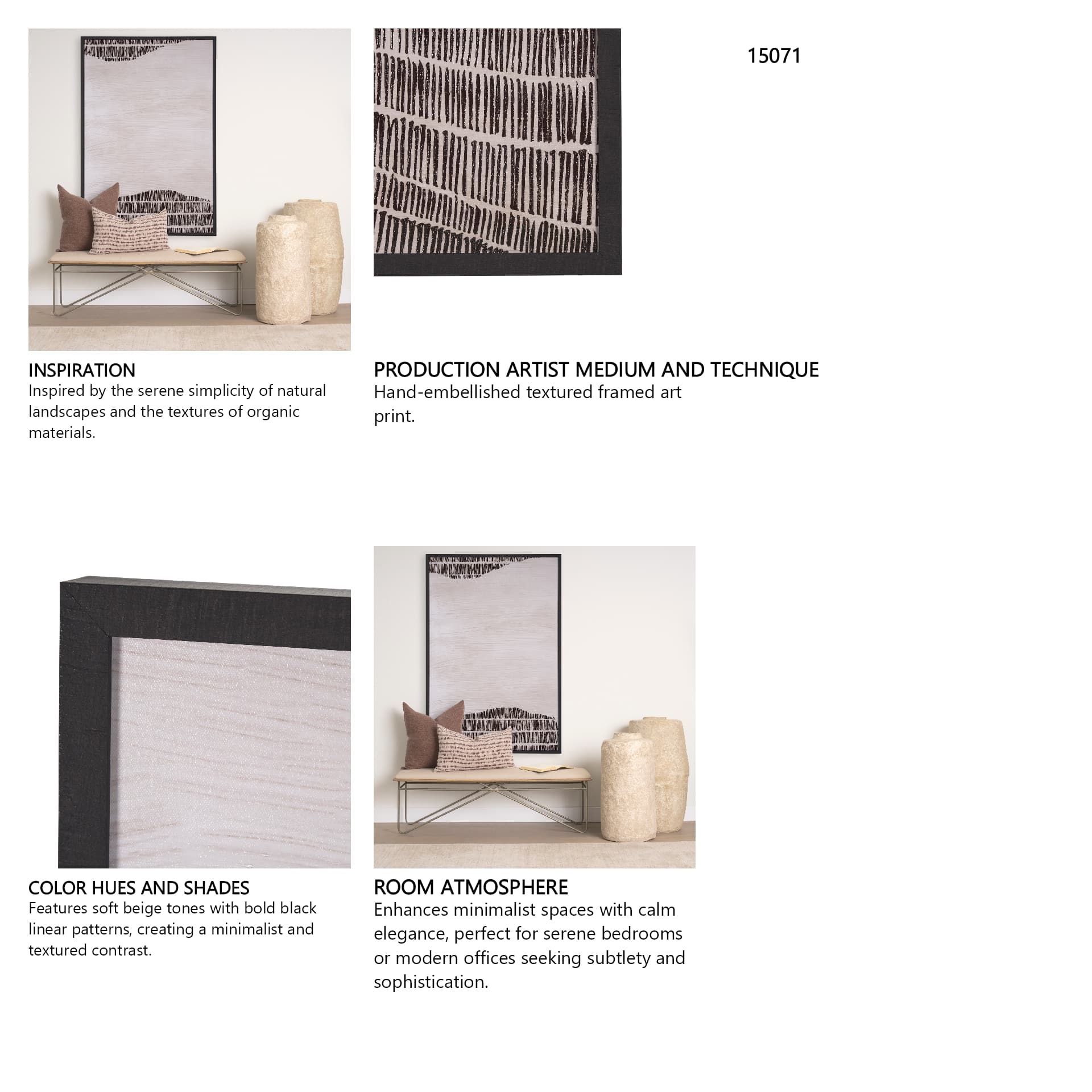 Delineation II by Mercana Studio a Hand Embelished Textured Framed Art Print — in a styled room