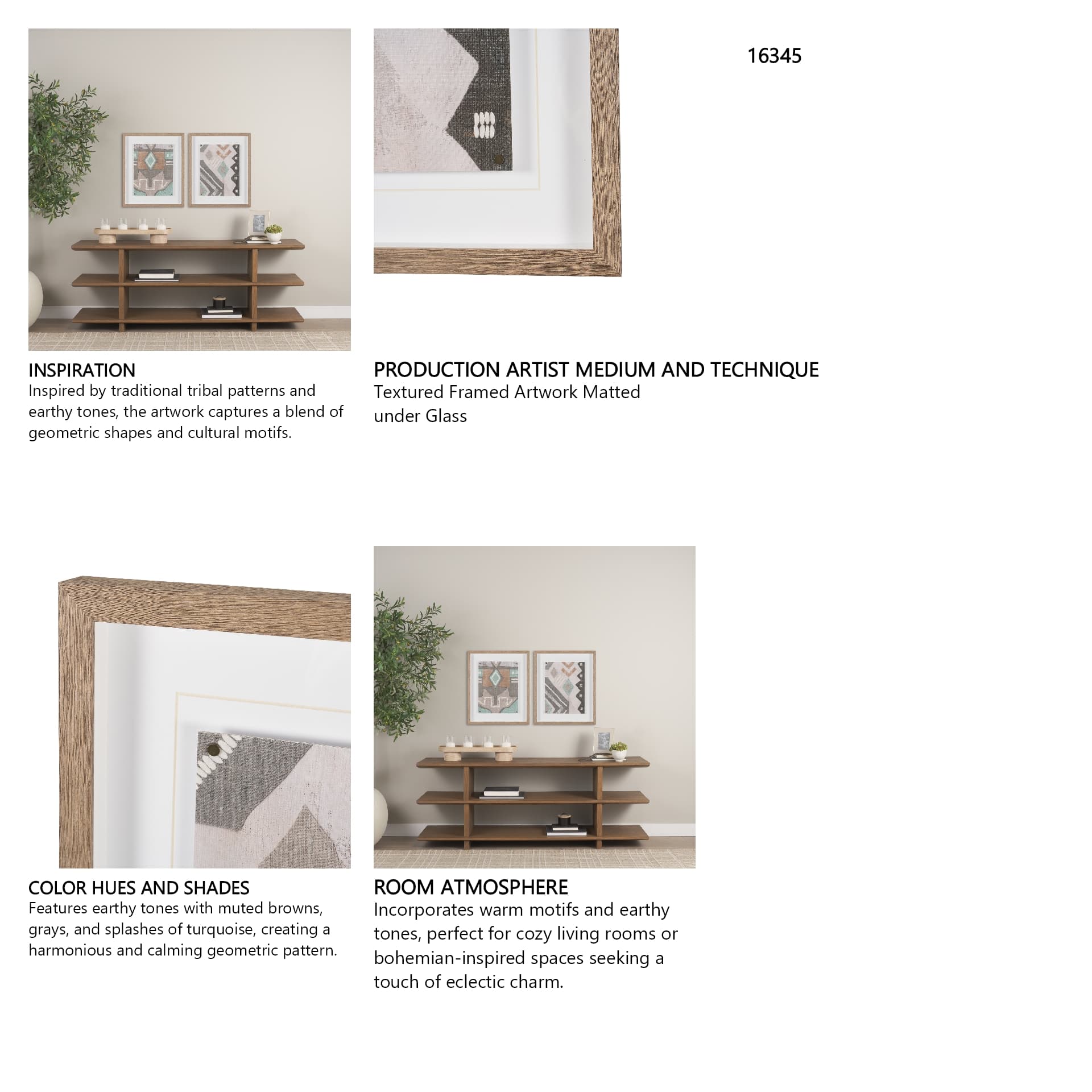 Fabric Fantasia - Mishale by Maja Gunnarsdottir Textured Framed Artwork Matted under Glass — product photograph