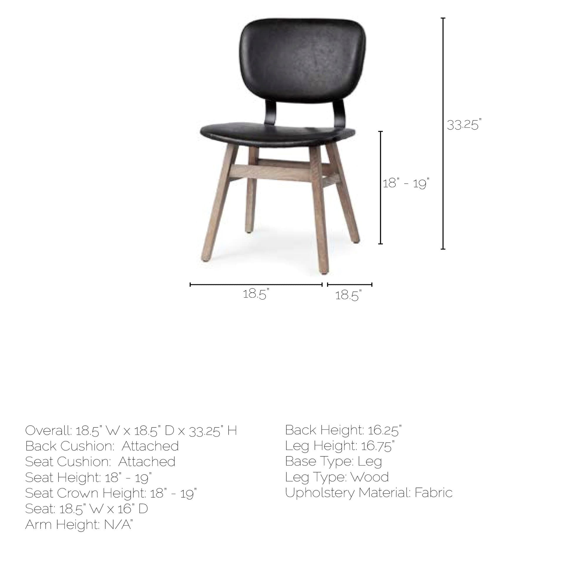 Haden Open Back Dining Side Chair | Black Faux Leather w/ Iron — product photograph