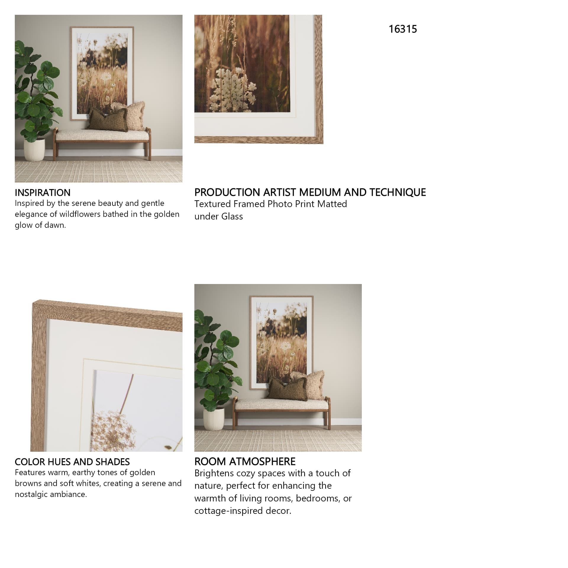 Wild Carrot Flowers by Zaira Zarotti Textured Framed Photo Print Matted under Glass — product photograph