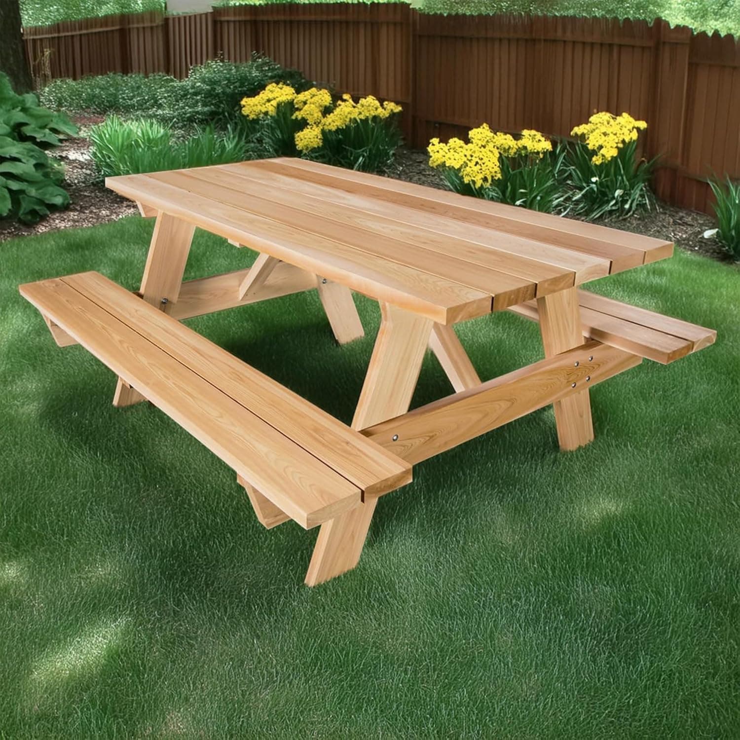 6-Ft Cedar Picnic Table — product photograph