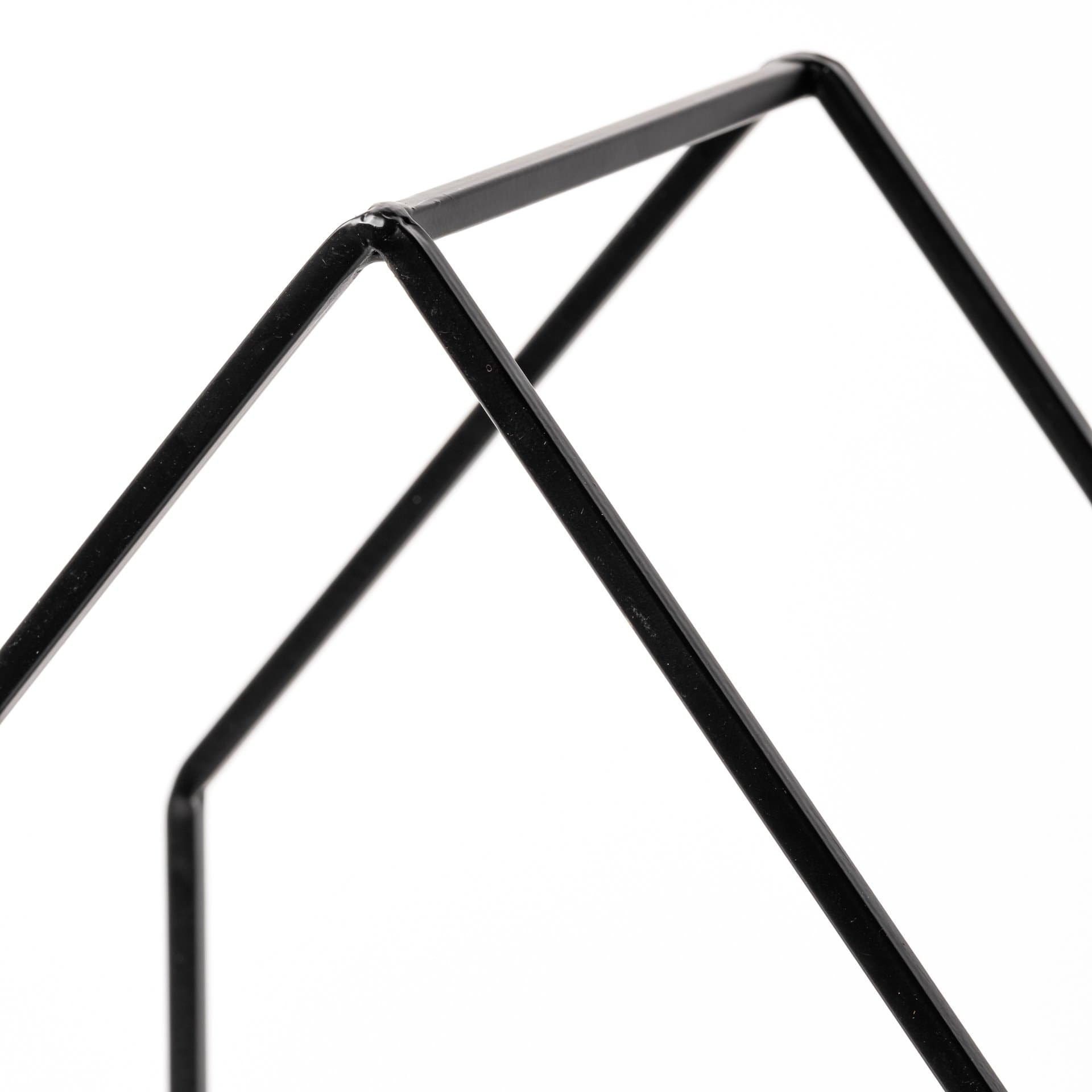 Leopold Set of Two Black Metal Wooden Base Table Candle Holders — product photograph