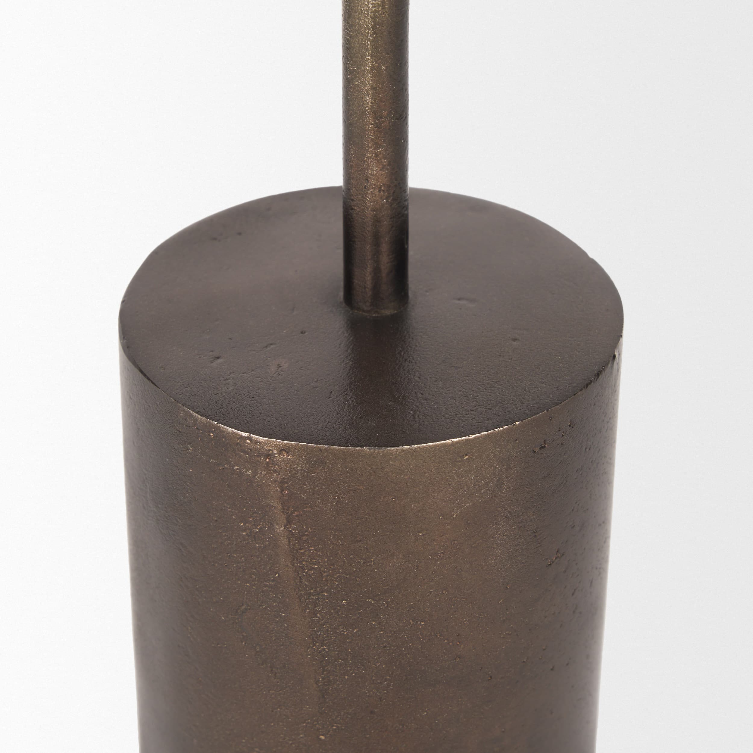Petria Antiqued Gold Textured Metal Taper Candle Holders — product photograph