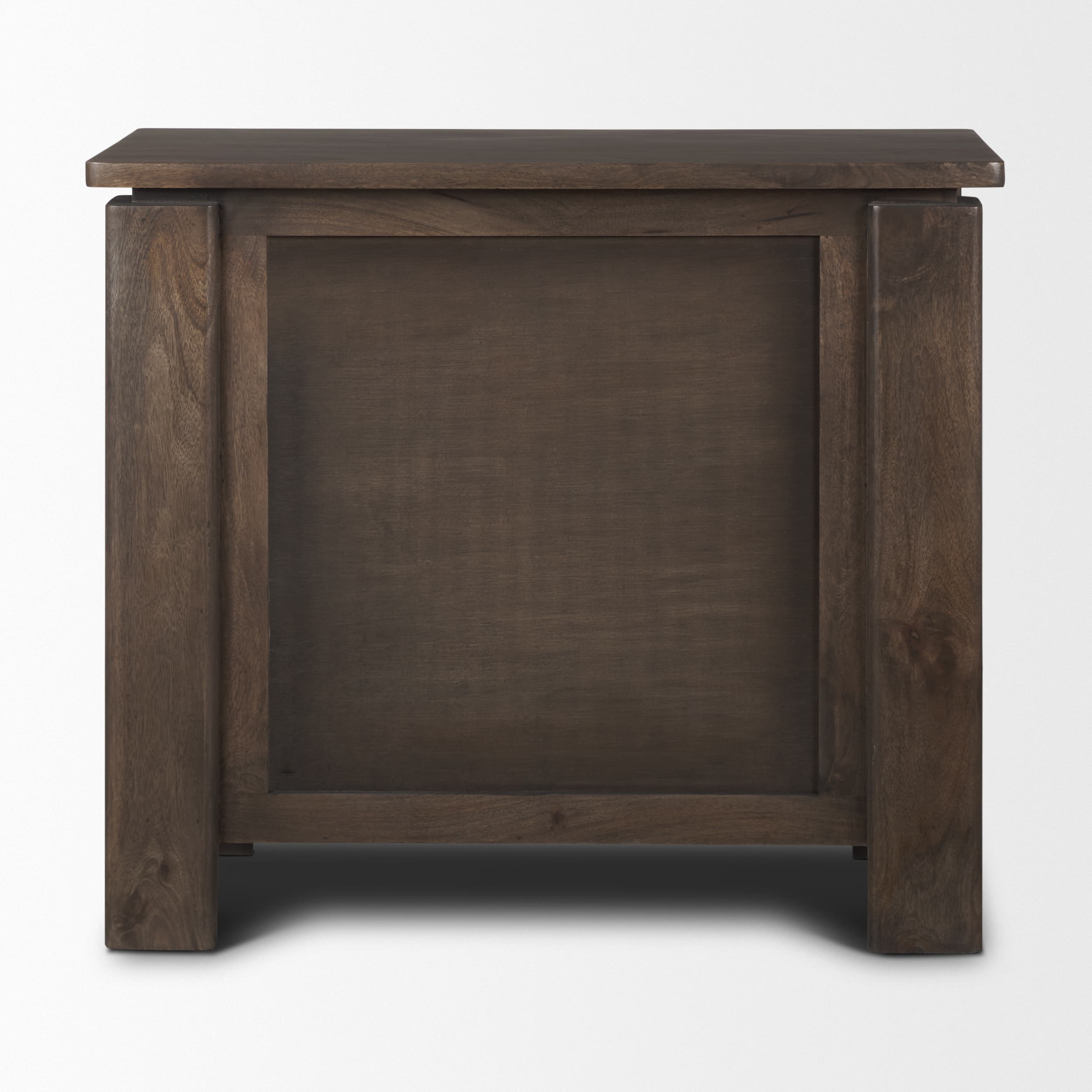 Wallen Solid Dark Brown Wood 3 Drawer Accent Cabinet — product photograph