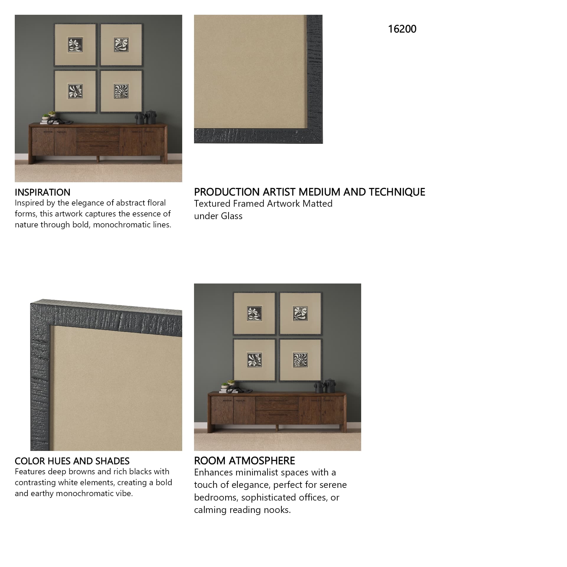 Spanish Tile Dark III by Mercana Studio Textured Framed Artwork Matted under Glass — in a styled room