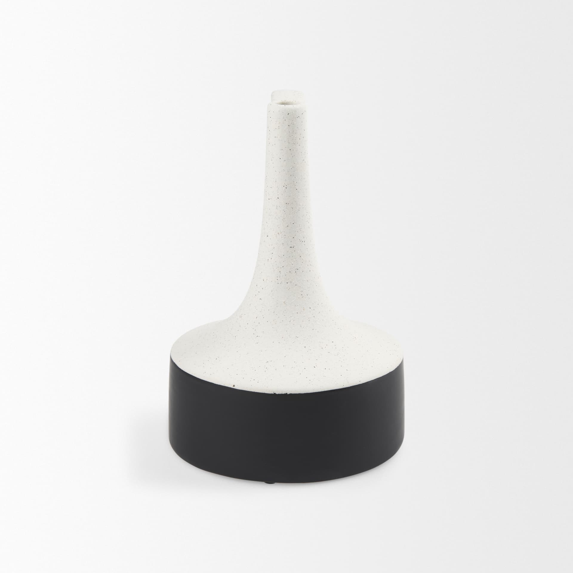 Burton 11.6H Medium White and Black Ceramic Jug Vase — product photograph