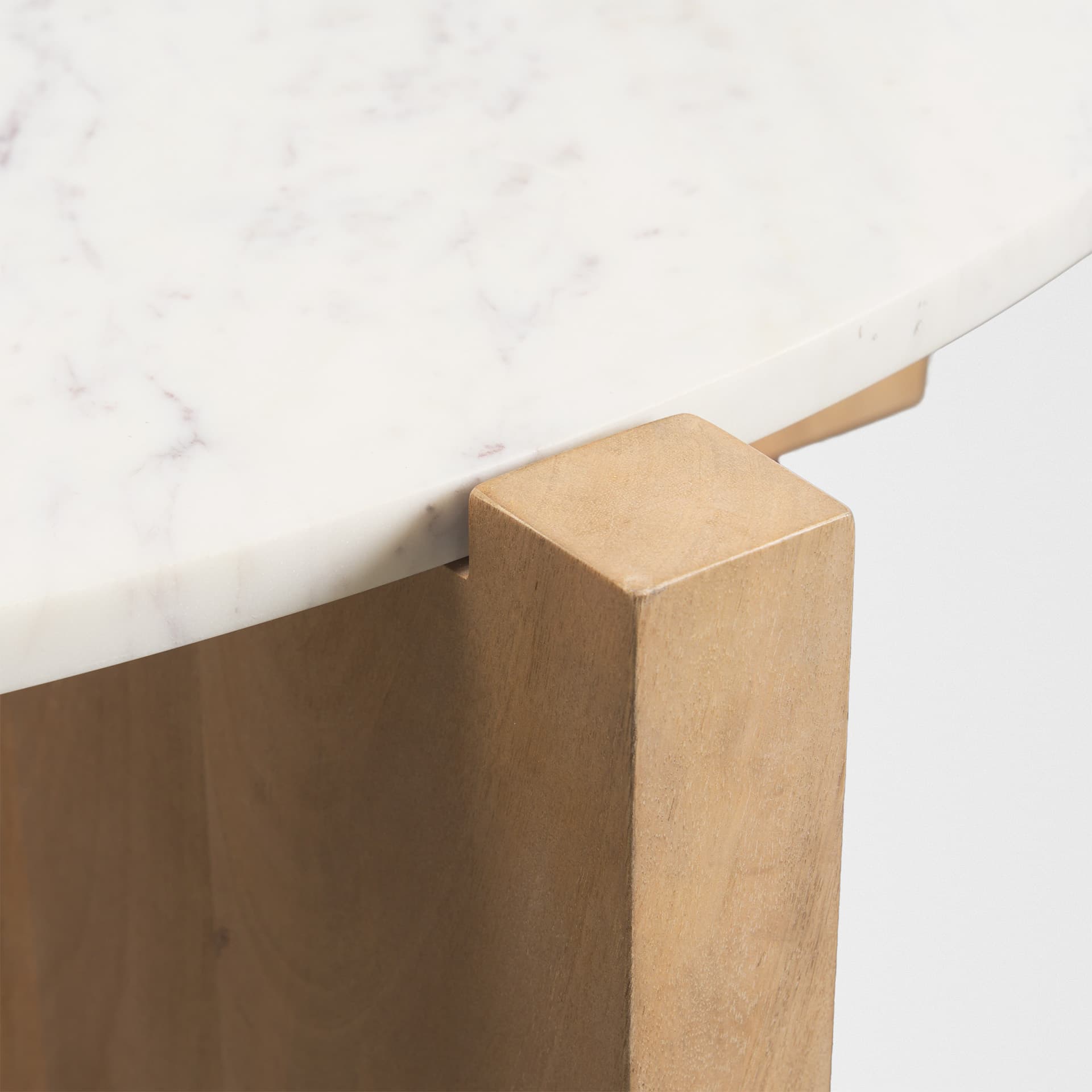 Bianca Wood and Marble Accent Table — product photograph
