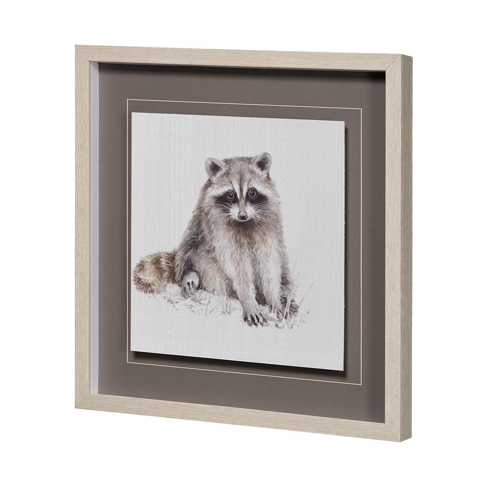 Forest Friends X (Racoon) by Lisa Audit Hand Embellished Textured Framed Art Print Matted under Glas — product photograph