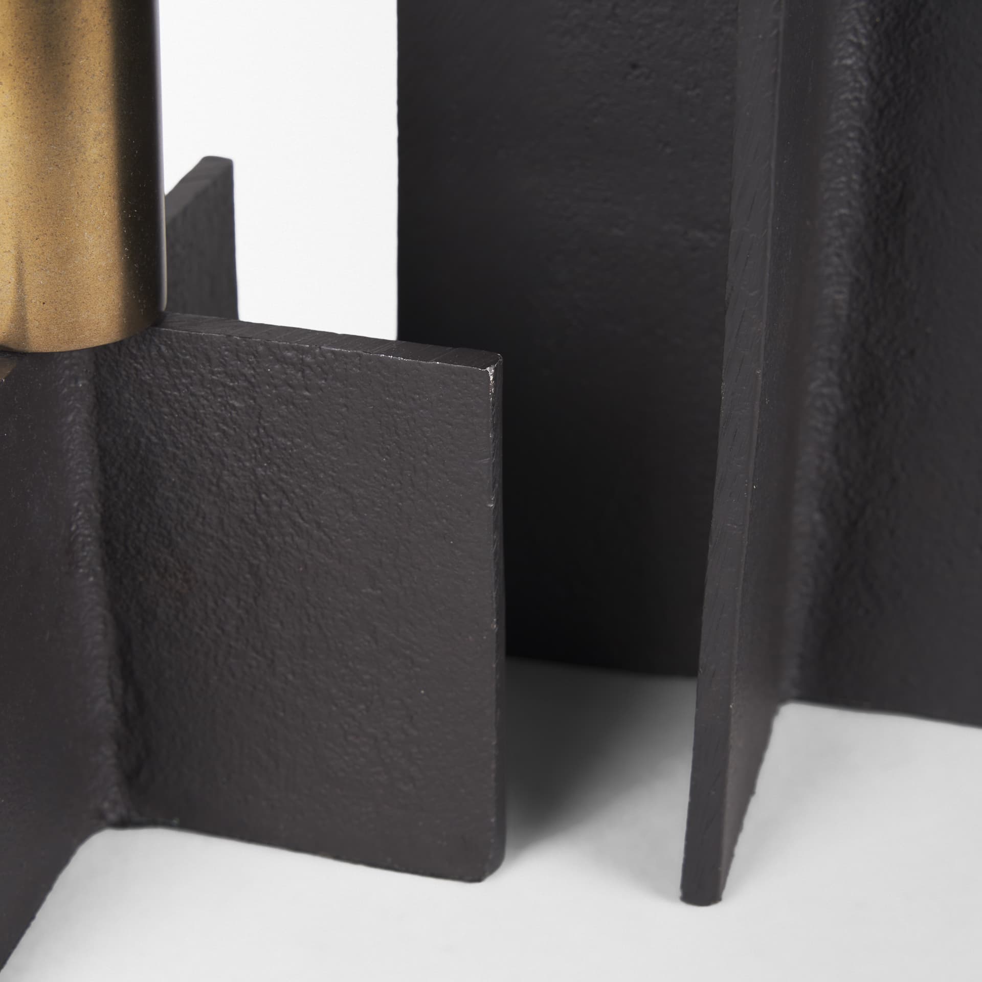 Pia Matte Black w/ Brushed Gold Metal Taper Candleholder (Set of 2) — product photograph