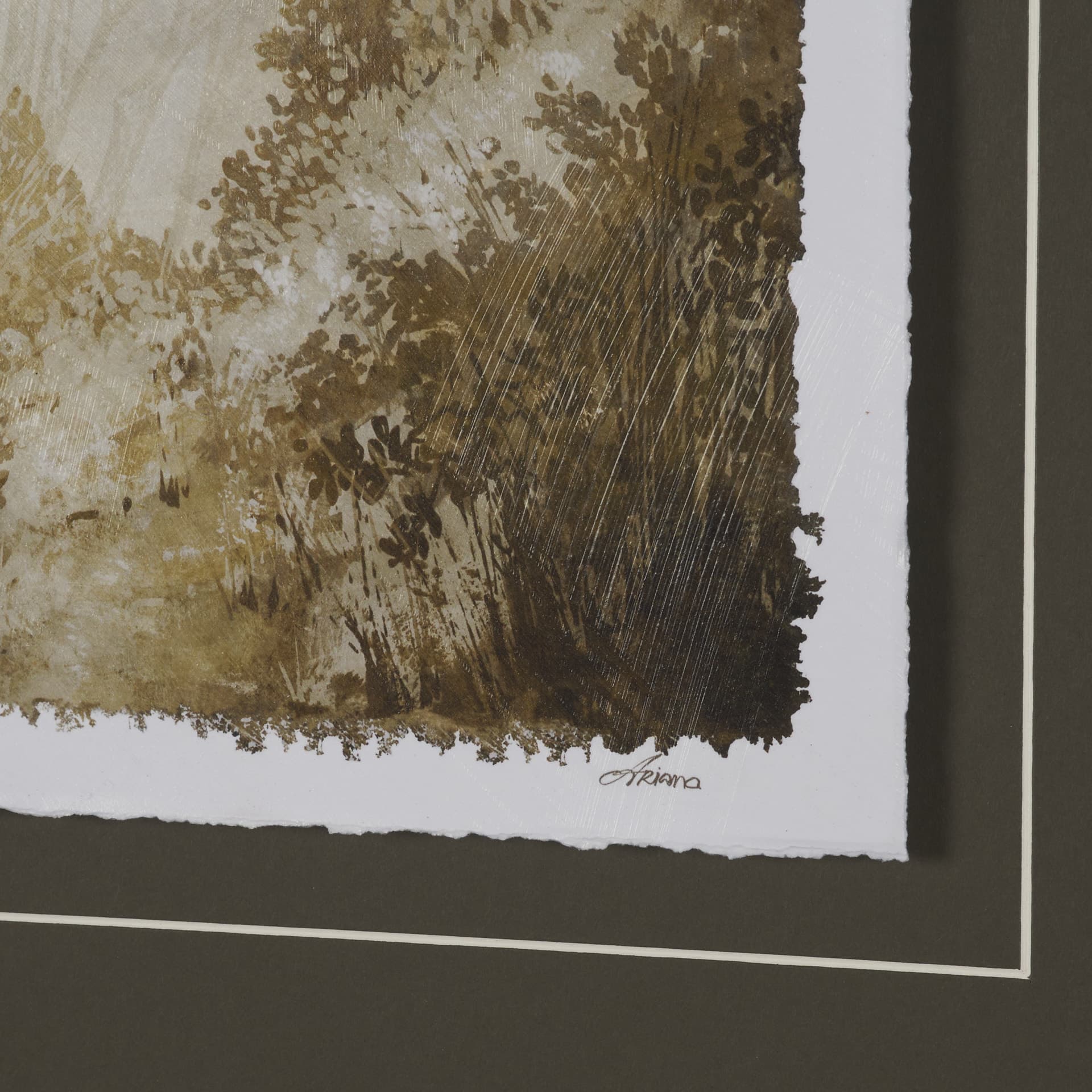 Timeless Vista III by Mercana Studio Hand Embelished Textured Framed Artwork Matted under Glass — product photograph