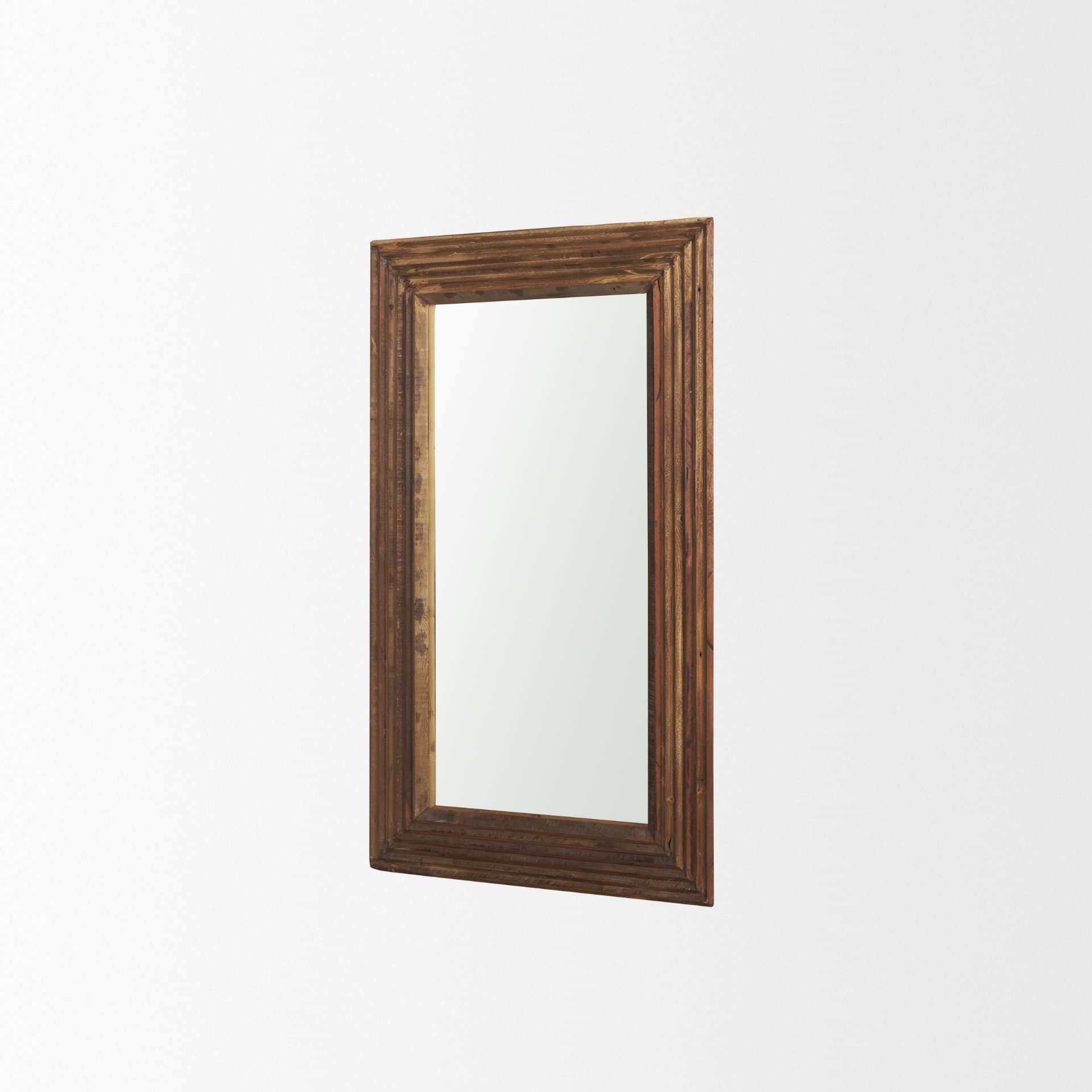 Bennet Small Rectangle Reclaimed Wooden Mirror — product photograph