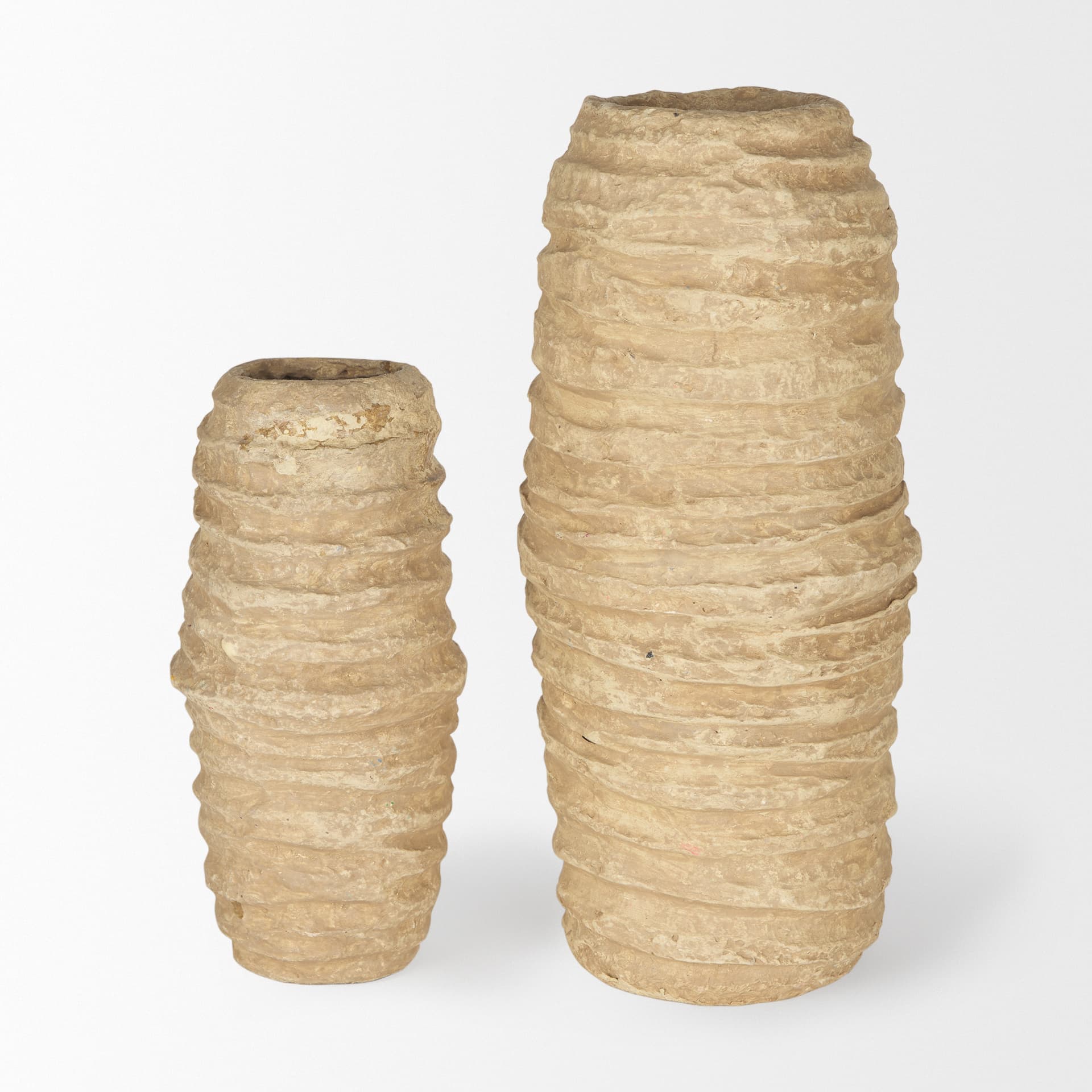 Kamli Large Beige Paper Mache Vase — product photograph