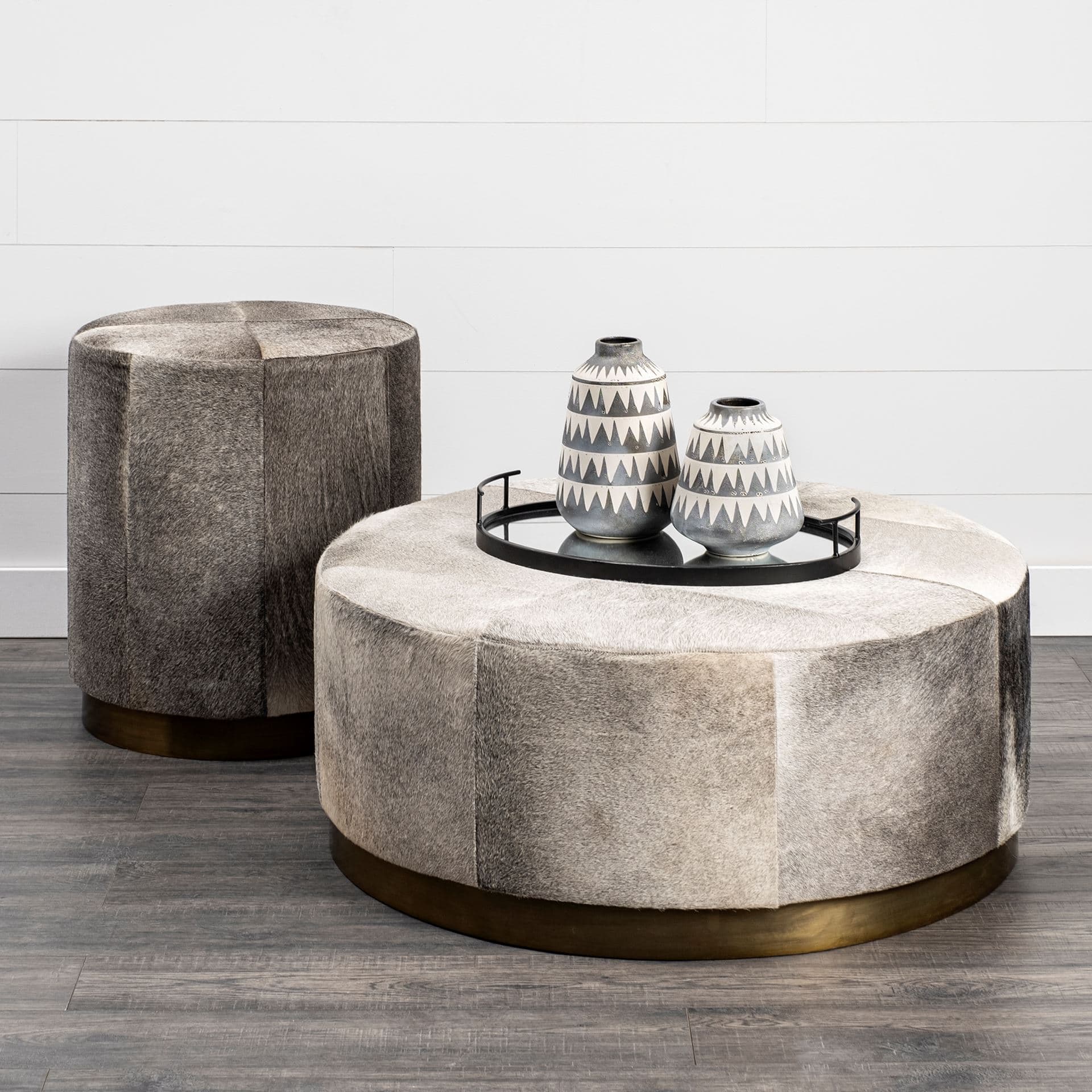 Delaney Large Gray Patterned Ceramic Vase — product photograph