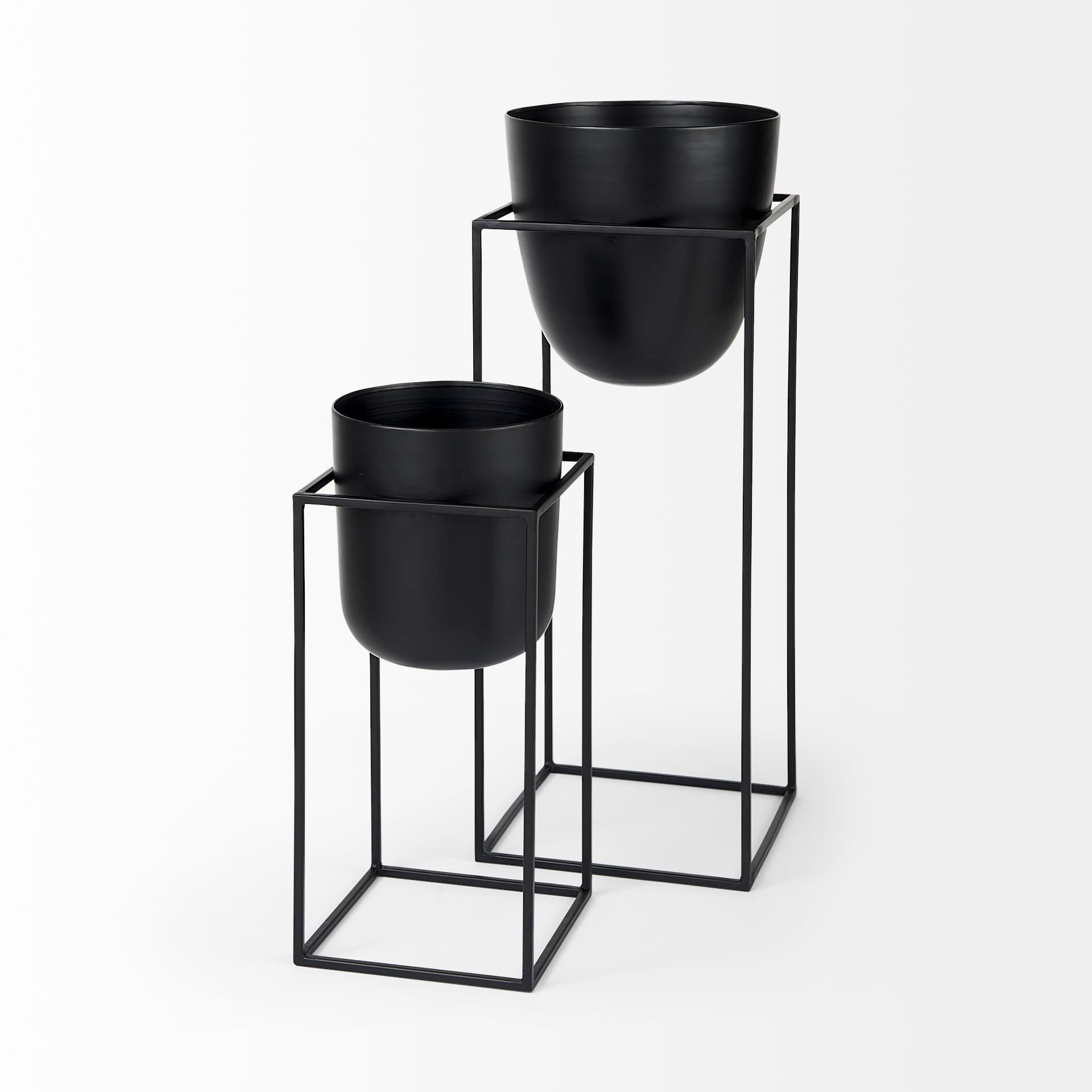 Bumble (Set of 2) 12L x 12W x 32H Black Plant Stands — product photograph