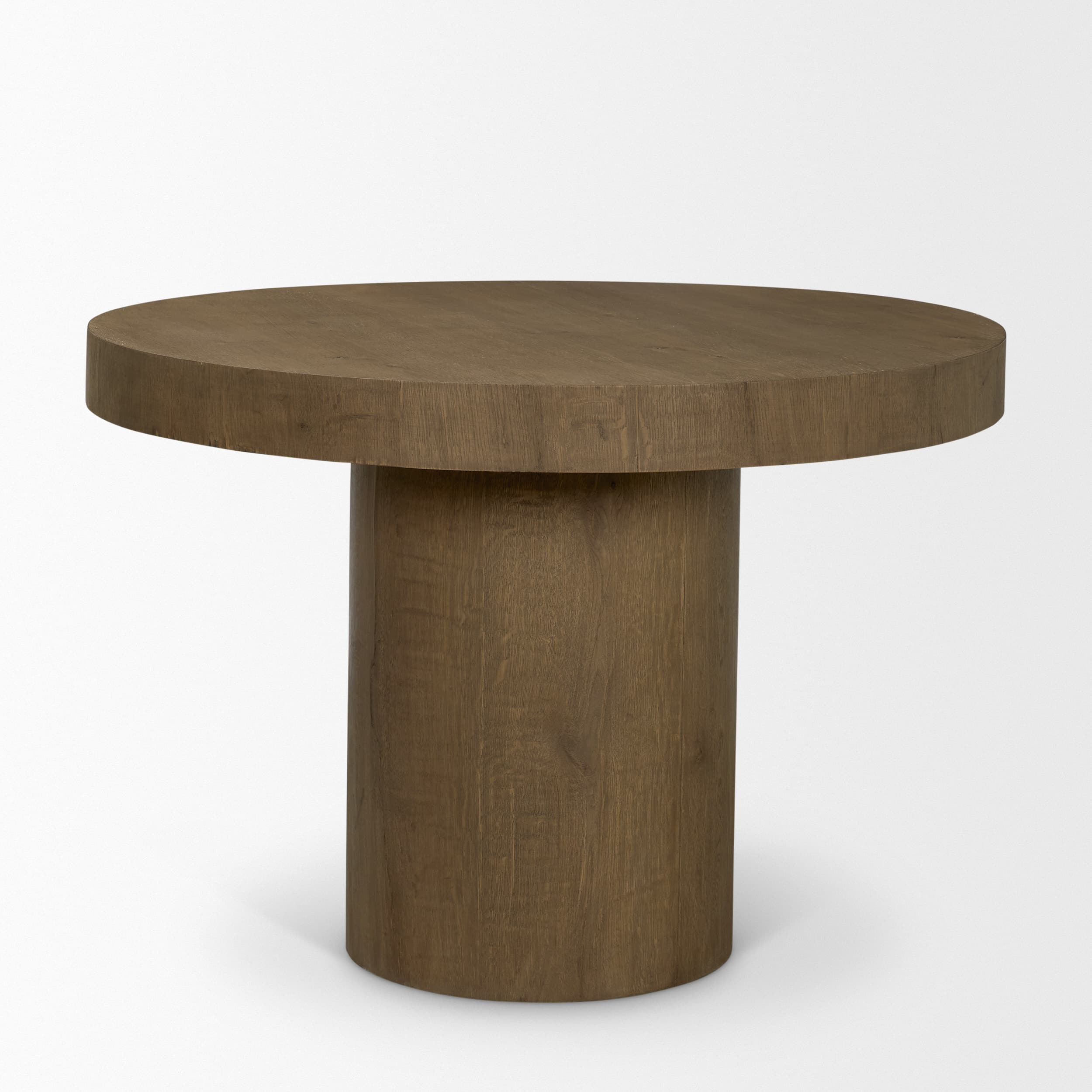 Lyonne 42" Round Pedestal Dining Table | Modern | Brown Wood | Seats 4 — product photograph