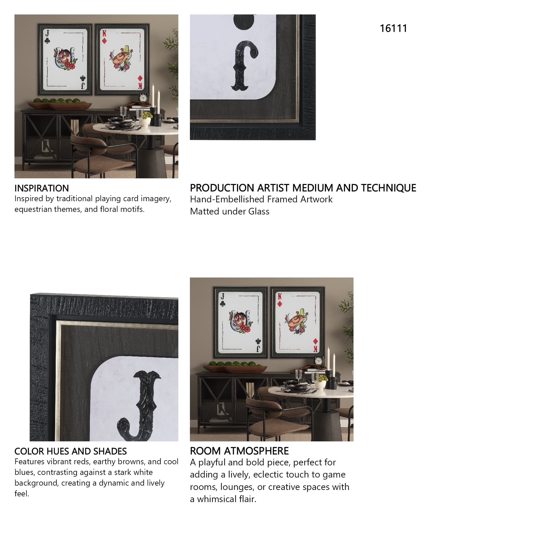 Wild West III by Mercana Studio Hand-Embellished Framed Artwork Matted under Glass — in a styled room