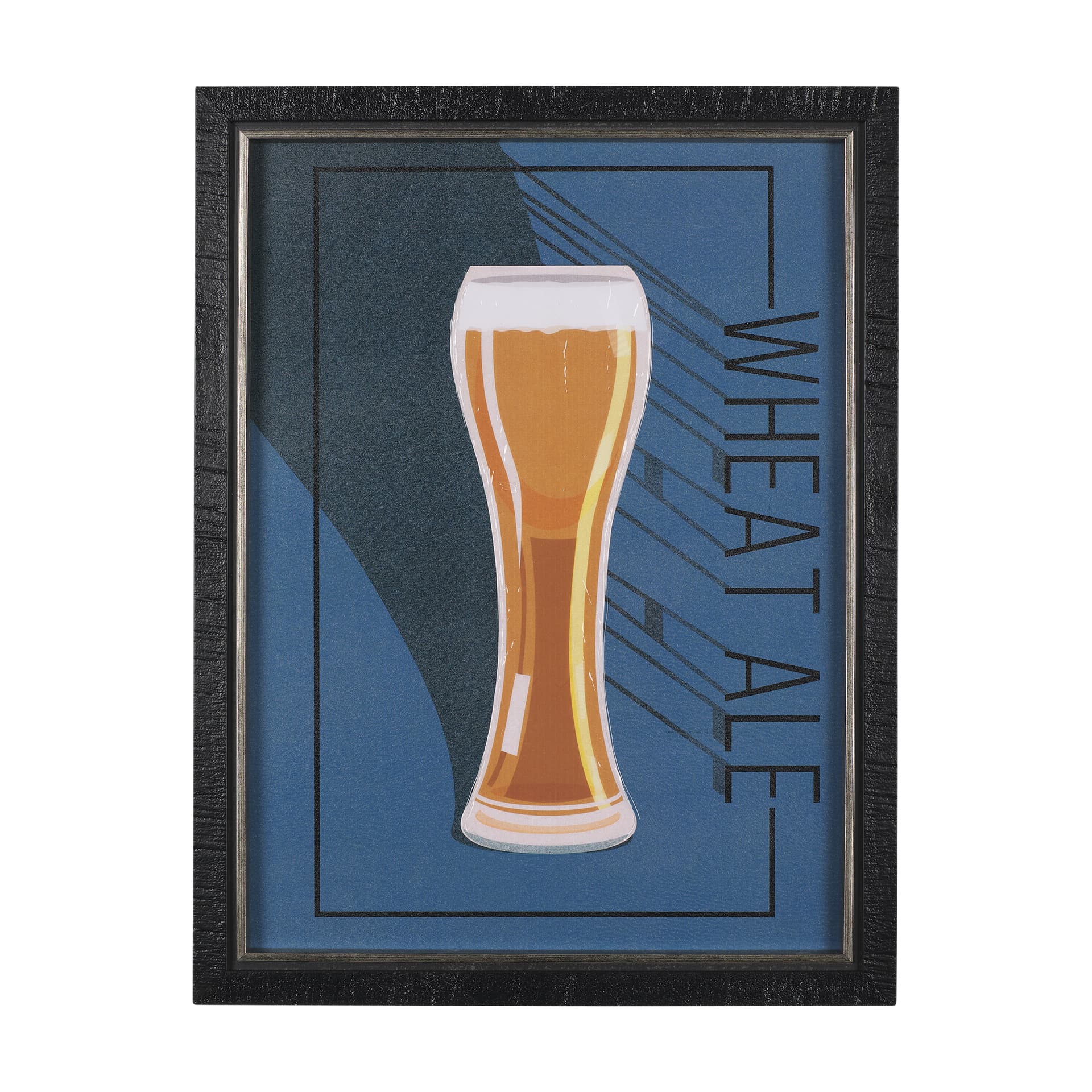 Beer Poster Wheat Ale by Mercana Studio a Hand Embellished Textured Framed Art Print — product photograph