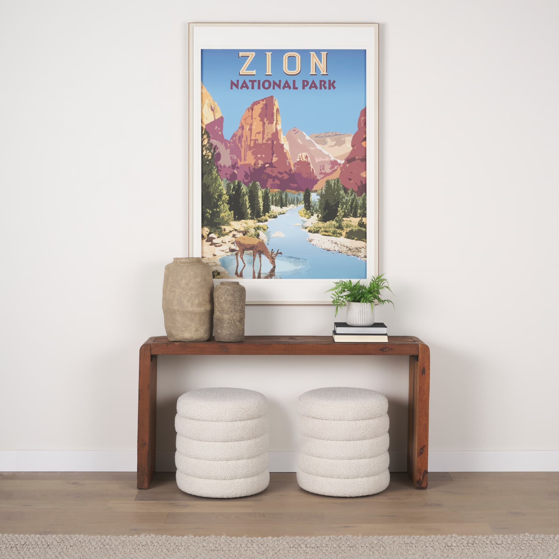 Bala Small Gray Paper Mache Vase — in a styled room