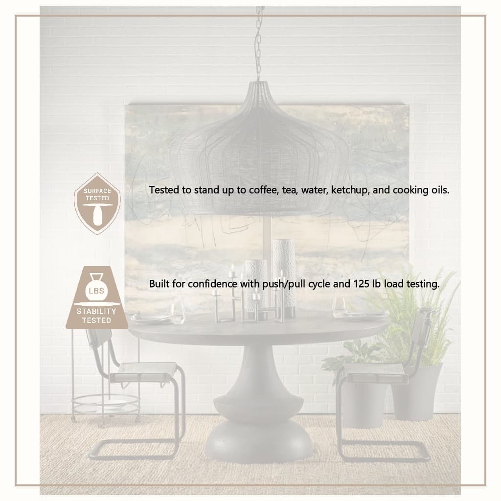 Crossman 60" Round Pedestal Dining Table | Modern | Dark Brown/Gray Wood | Seats 6 — product photograph