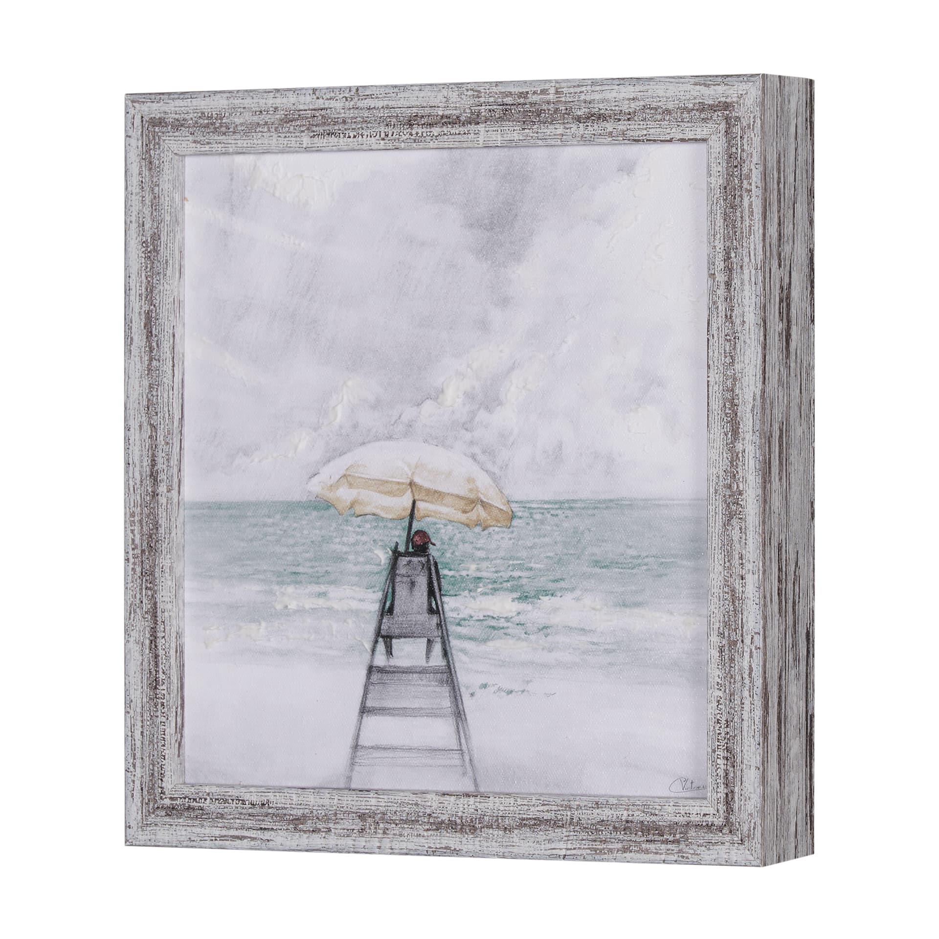 Seaside Vacation III by Mercana Studio a Hand Embellished Textured Framed Art Print — product photograph