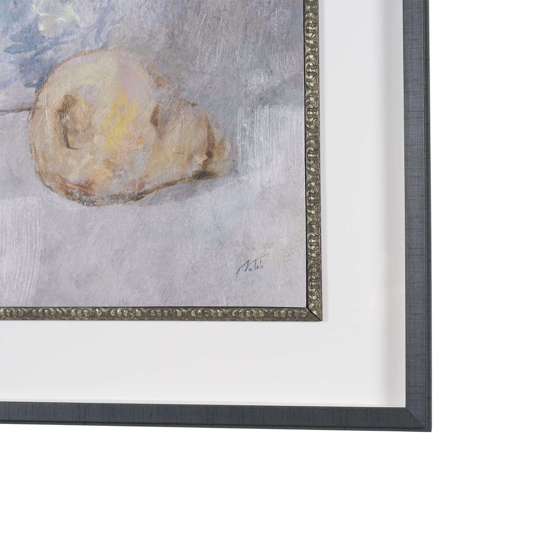 Dynasty Bloom I by Mercana Studio Hand-Embellished Textured Framed Artwork Matted under Glass — product photograph
