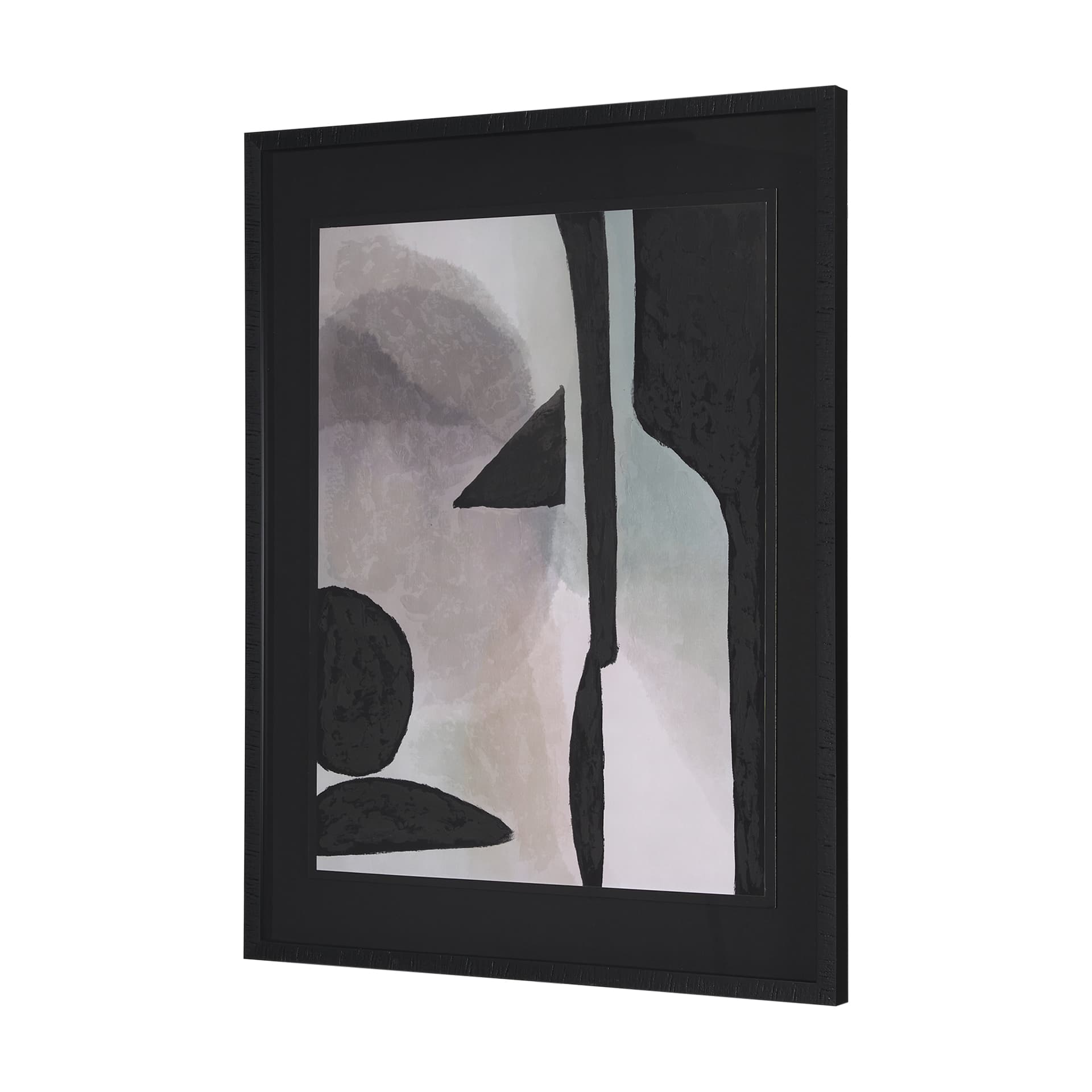 Shape Shift - Arrange by Mercana Studio Hand Embellished Textured Framed Art Print Matted under Glas — product photograph