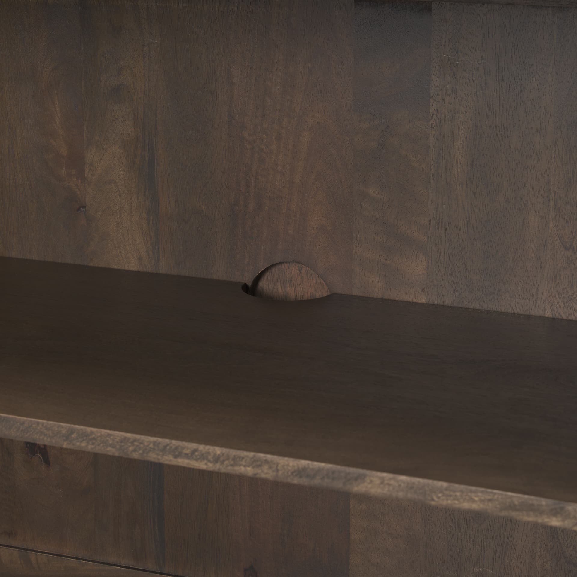 Heera Dark Brown Diamond Motif w/ Shelf Sideboard — product photograph