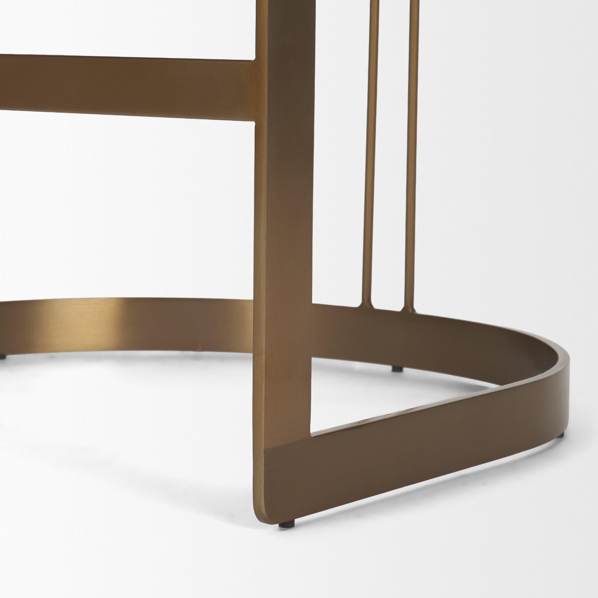 Hollyfield Low Back 24.75in Seat Counter Stool | Cream Fabric w/ Metal — product photograph