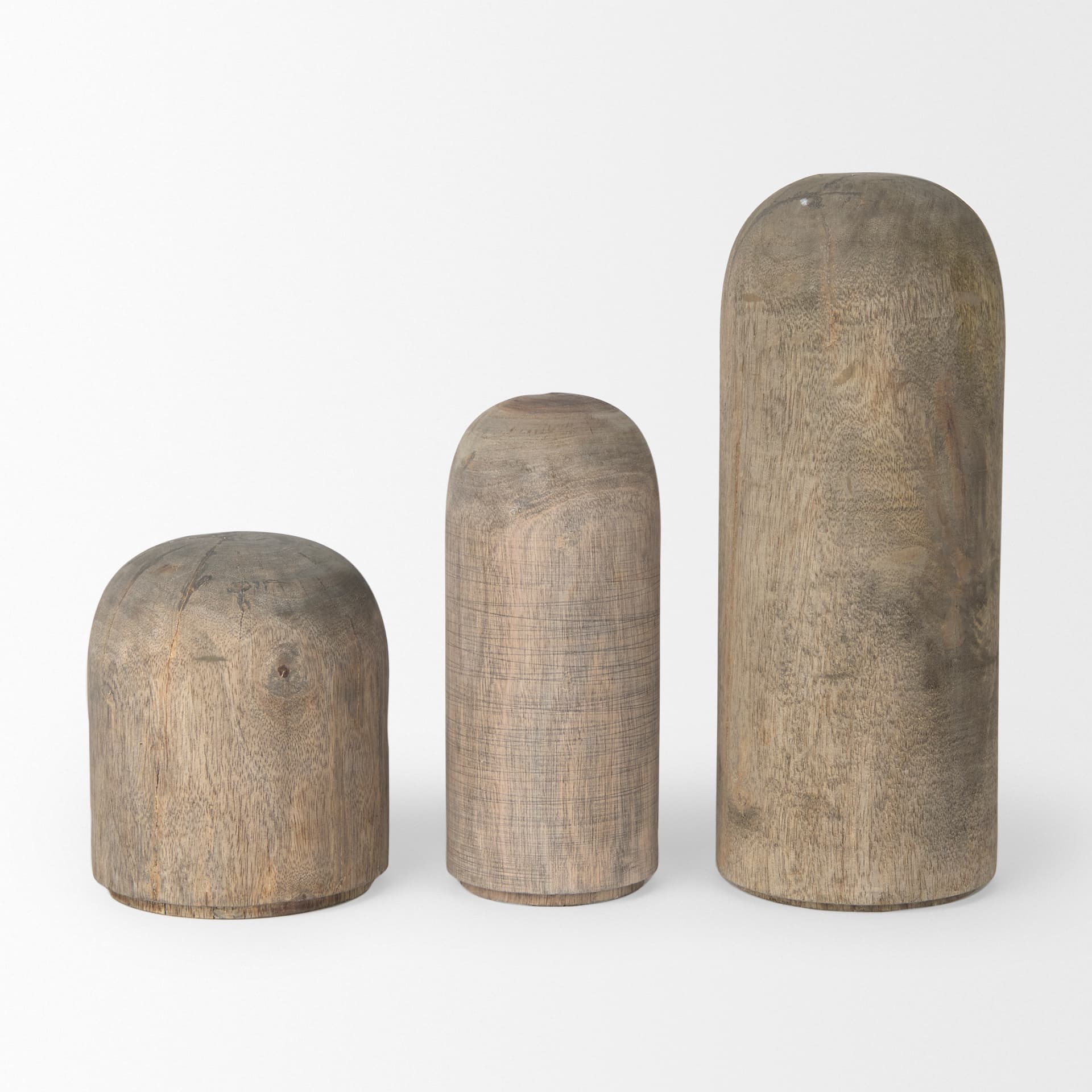 Knox Large Gray-Wash Wood Decorative Object — product photograph